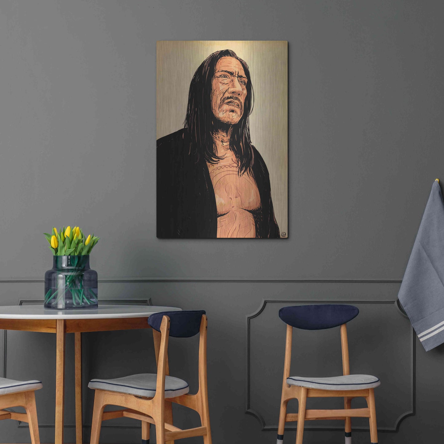 Luxe Metal Art 'Danny Trejo' by Giuseppe Cristiano, Metal Wall Art,24x36