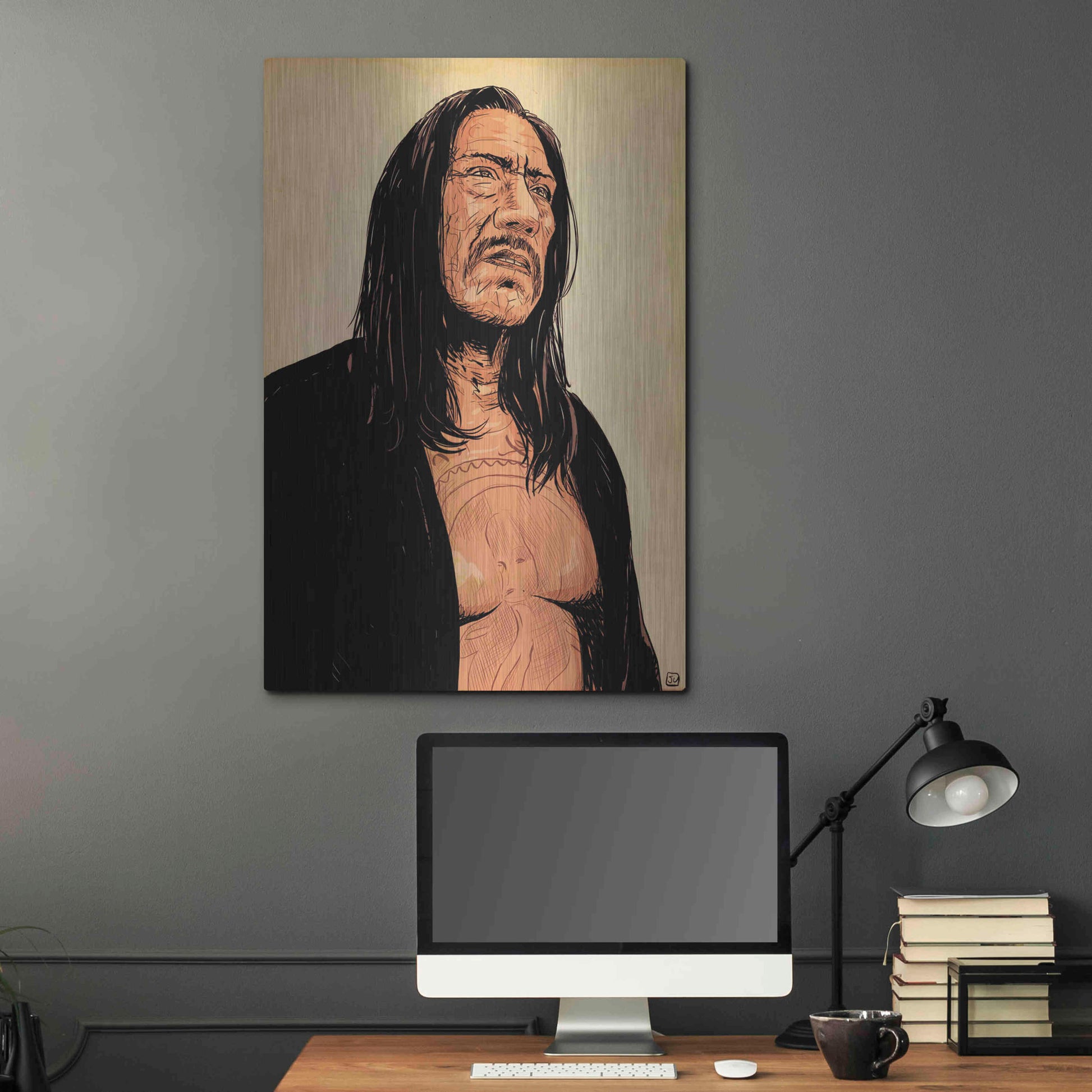 Luxe Metal Art 'Danny Trejo' by Giuseppe Cristiano, Metal Wall Art,24x36