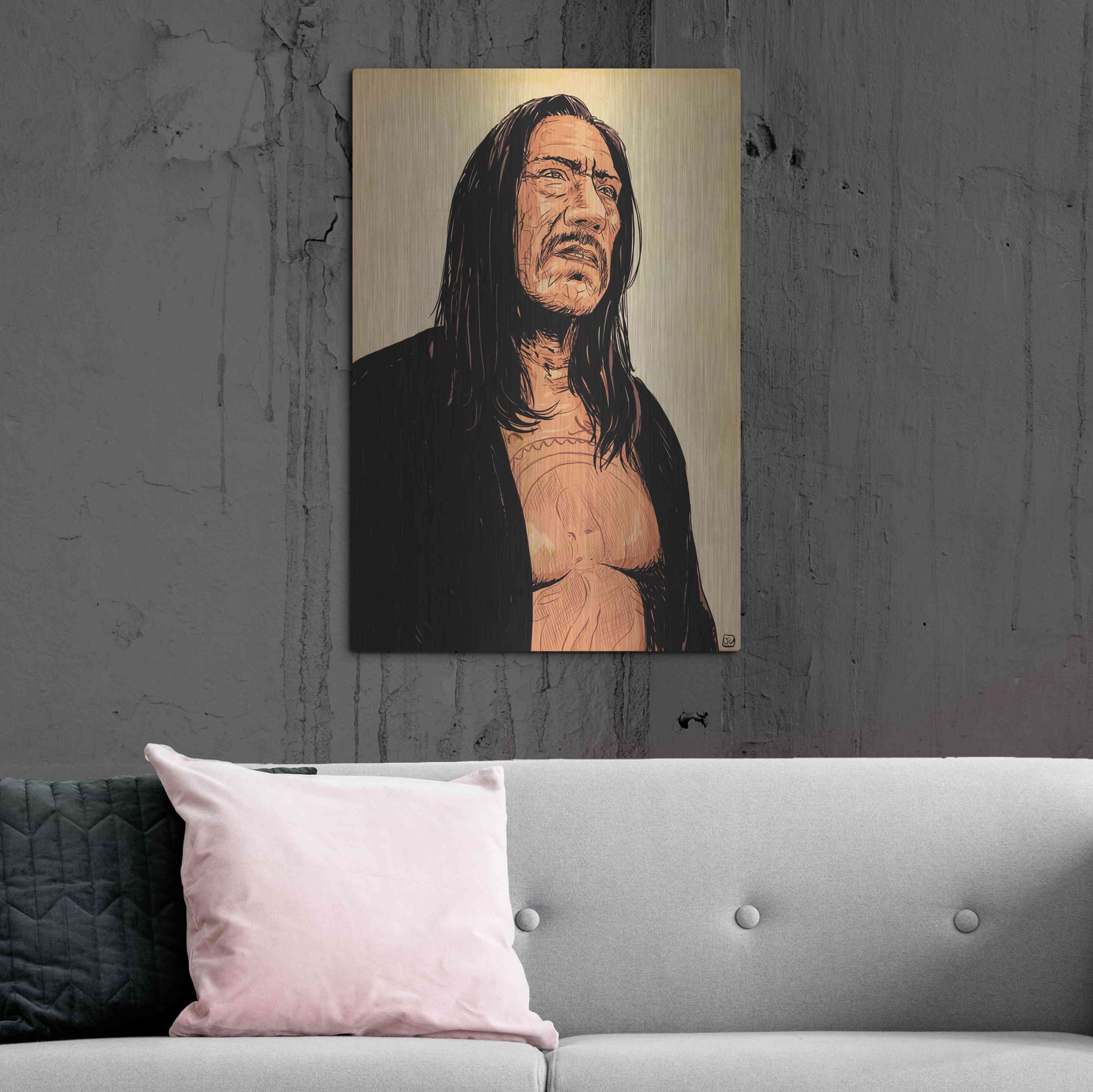 Luxe Metal Art 'Danny Trejo' by Giuseppe Cristiano, Metal Wall Art,24x36