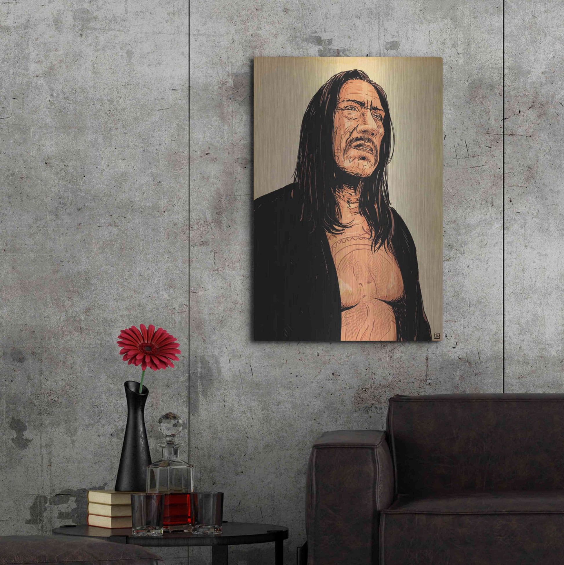 Luxe Metal Art 'Danny Trejo' by Giuseppe Cristiano, Metal Wall Art,24x36