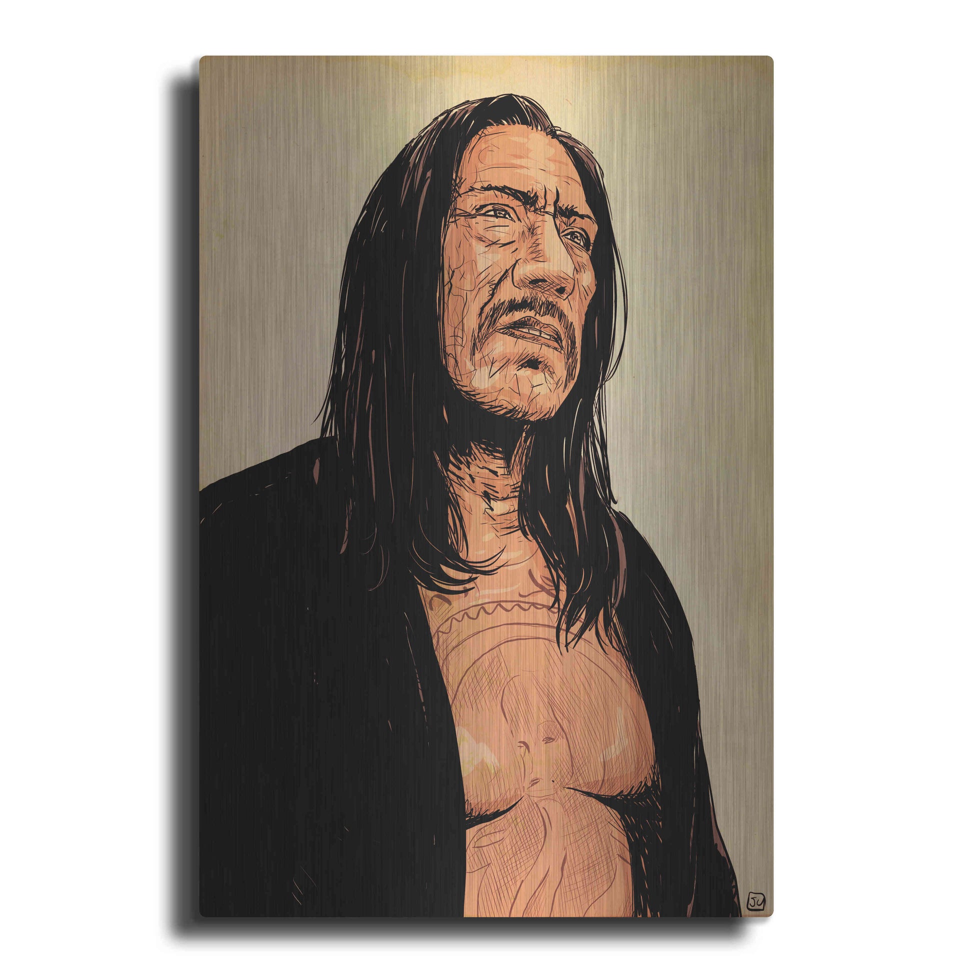 Luxe Metal Art 'Danny Trejo' by Giuseppe Cristiano, Metal Wall Art