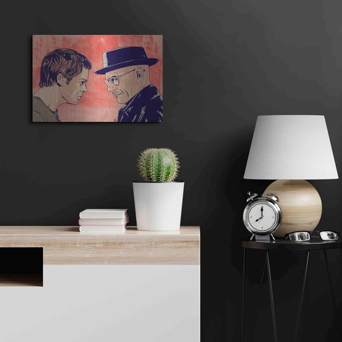 'Dexter Meets Walter' by Giuseppe Cristiano – Metal Wall Art, 24x16 room view