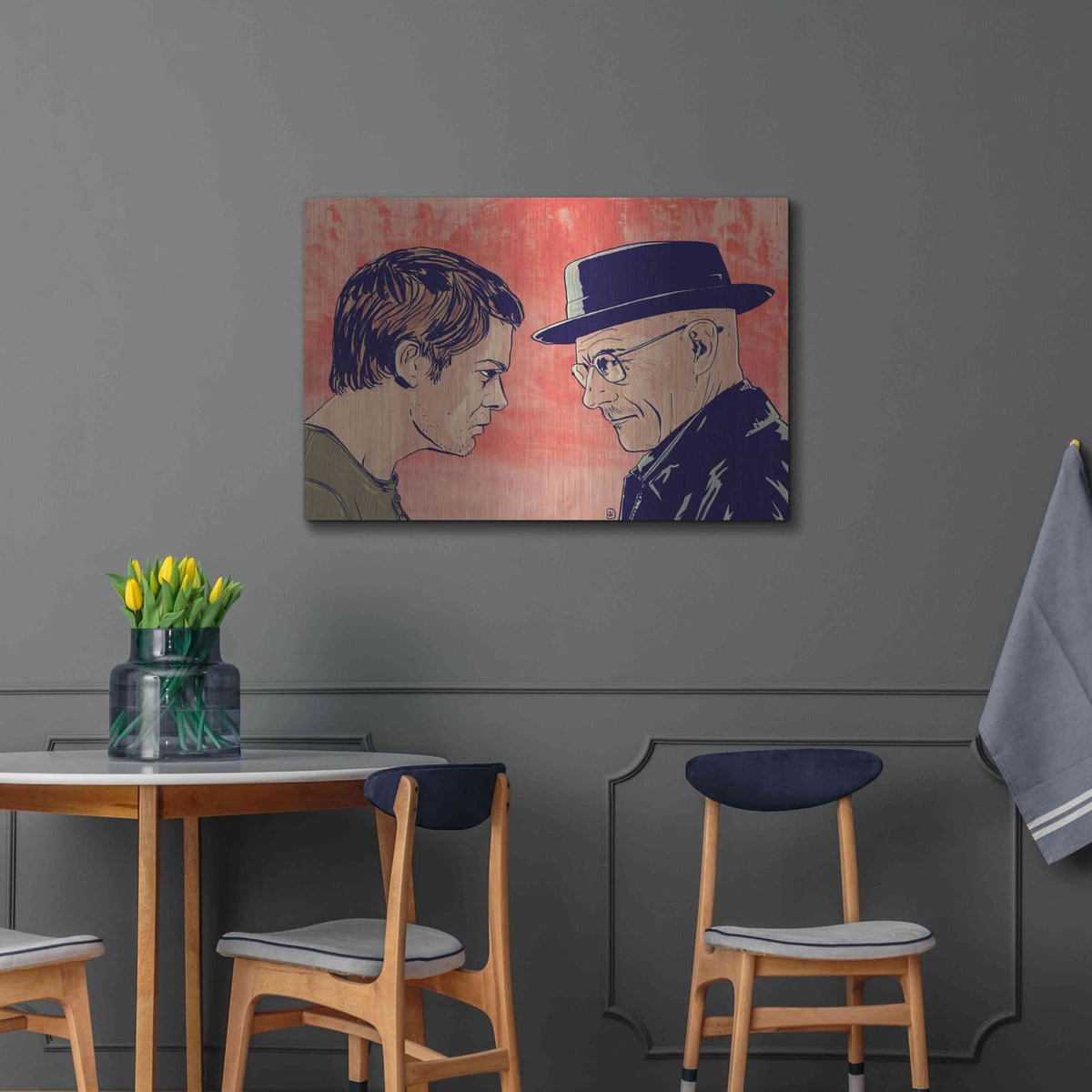 'Dexter Meets Walter' by Giuseppe Cristiano – Metal Wall Art, 36x24 room view
