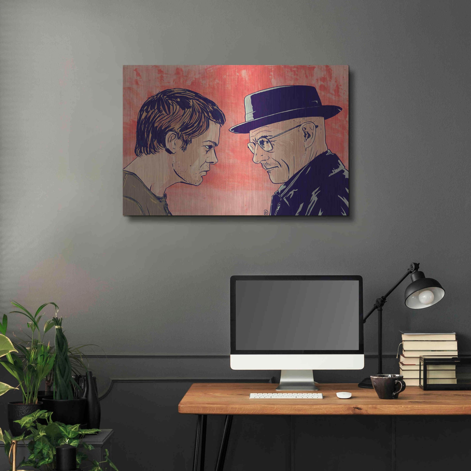 Luxe Metal Art 'Dexter Meets Walter' by Giuseppe Cristiano, Metal Wall Art,36x24