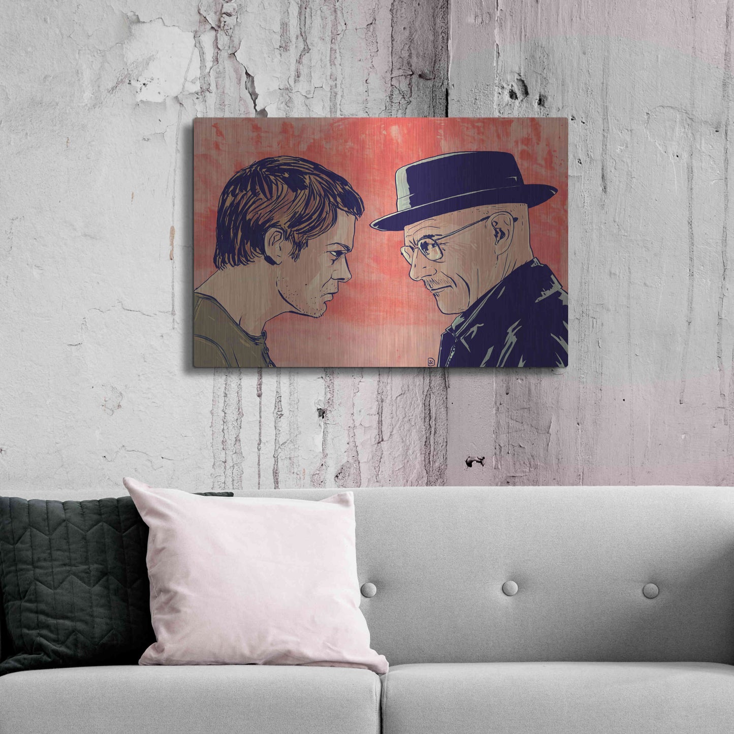 Luxe Metal Art 'Dexter Meets Walter' by Giuseppe Cristiano, Metal Wall Art,36x24