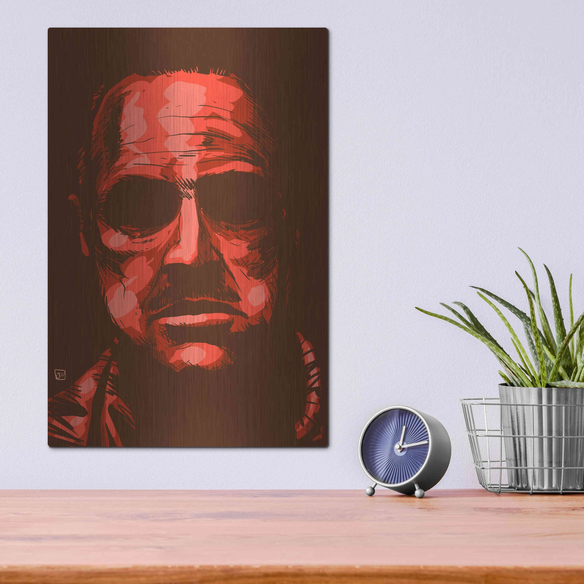 Luxe Metal Art 'Don Vito Corleone' by Giuseppe Cristiano, Metal Wall Art,12x16