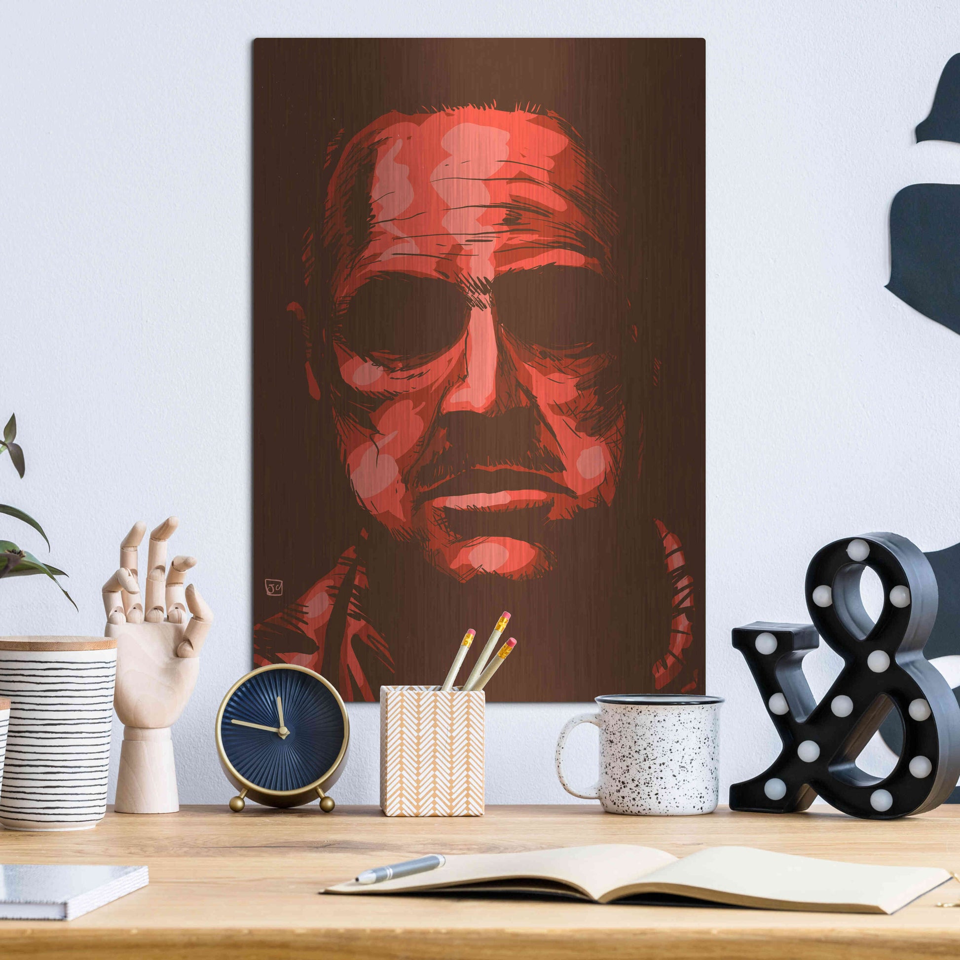 Luxe Metal Art 'Don Vito Corleone' by Giuseppe Cristiano, Metal Wall Art,12x16