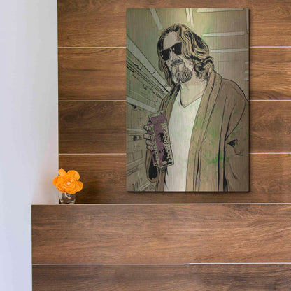 Luxe Metal Art 'Dude Lebowski' by Giuseppe Cristiano, Metal Wall Art,12x16