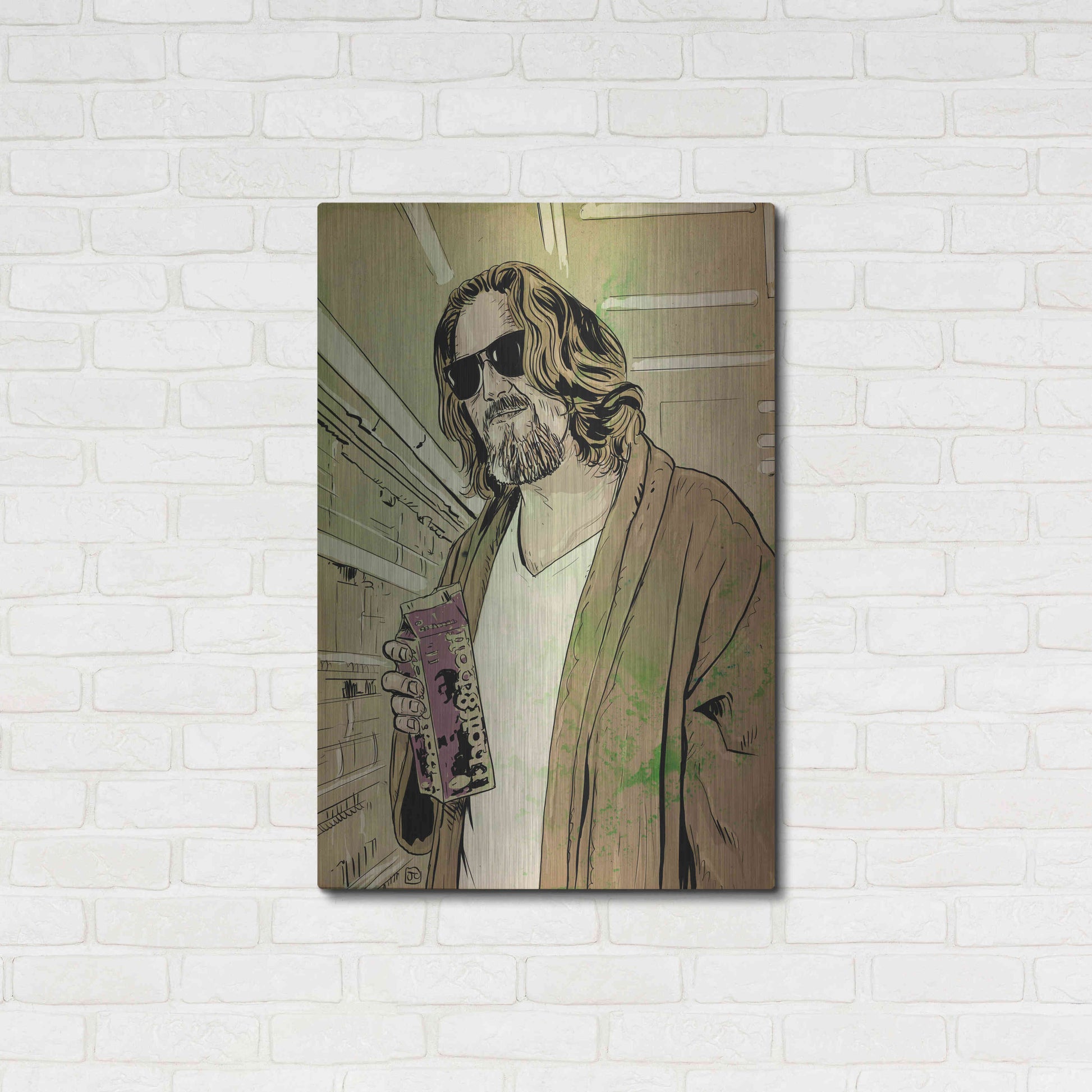 Luxe Metal Art 'Dude Lebowski' by Giuseppe Cristiano, Metal Wall Art,24x36