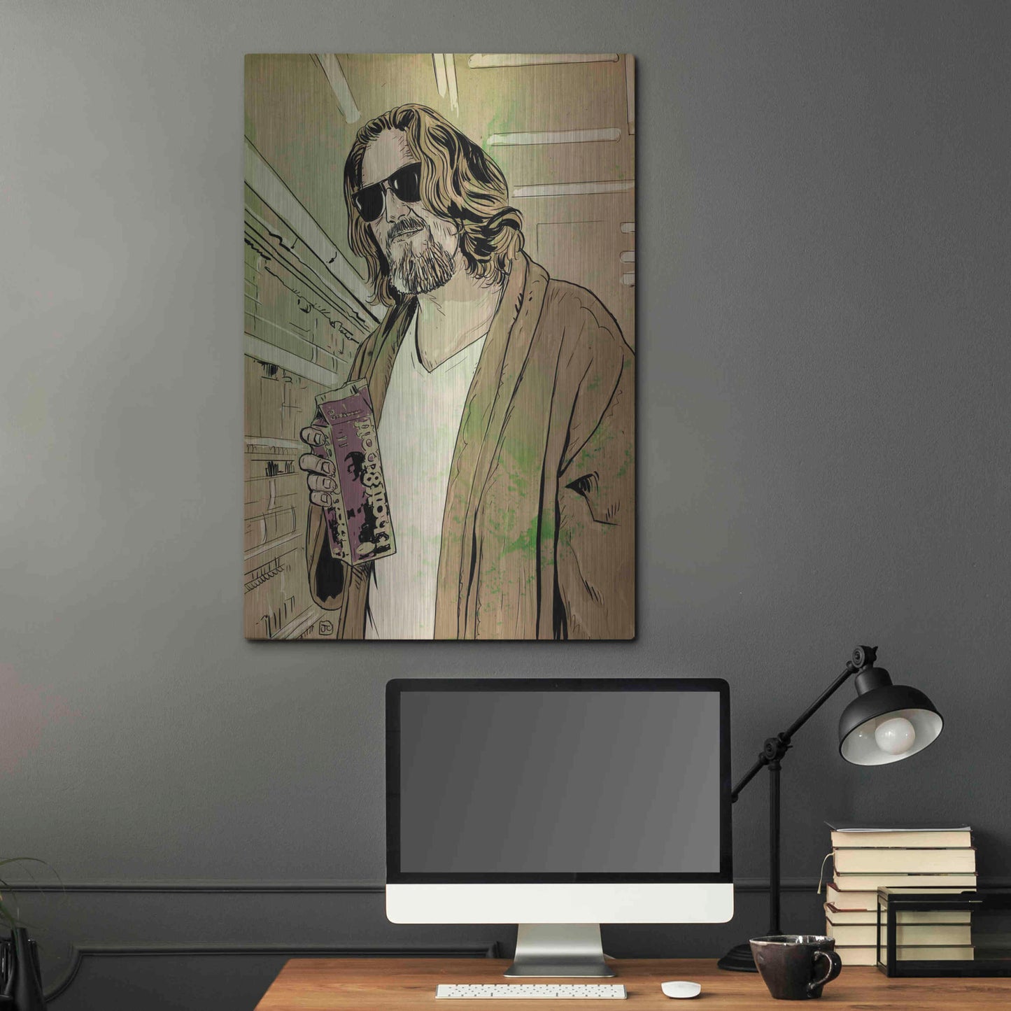 Luxe Metal Art 'Dude Lebowski' by Giuseppe Cristiano, Metal Wall Art,24x36