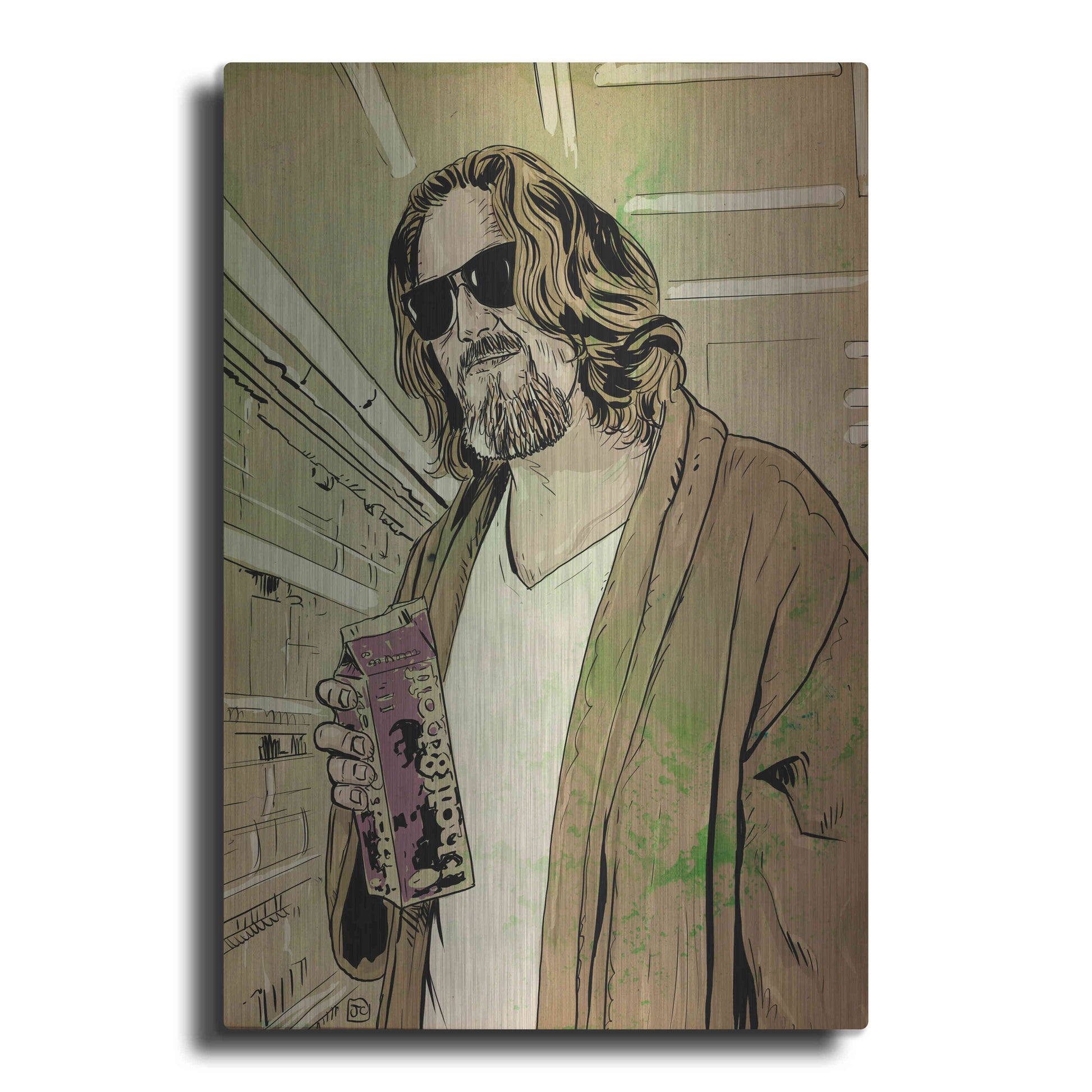 Luxe Metal Art 'Dude Lebowski' by Giuseppe Cristiano, Metal Wall Art