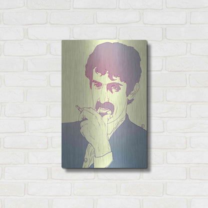 Luxe Metal Art 'Frank Zappa' by Giuseppe Cristiano, Metal Wall Art,16x24