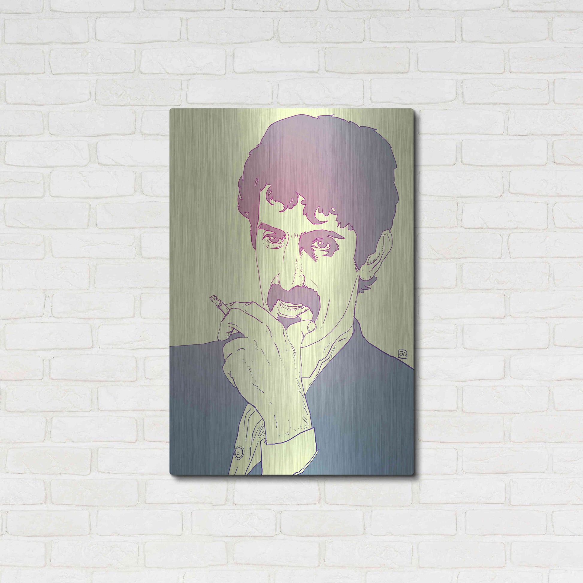 Luxe Metal Art 'Frank Zappa' by Giuseppe Cristiano, Metal Wall Art,24x36