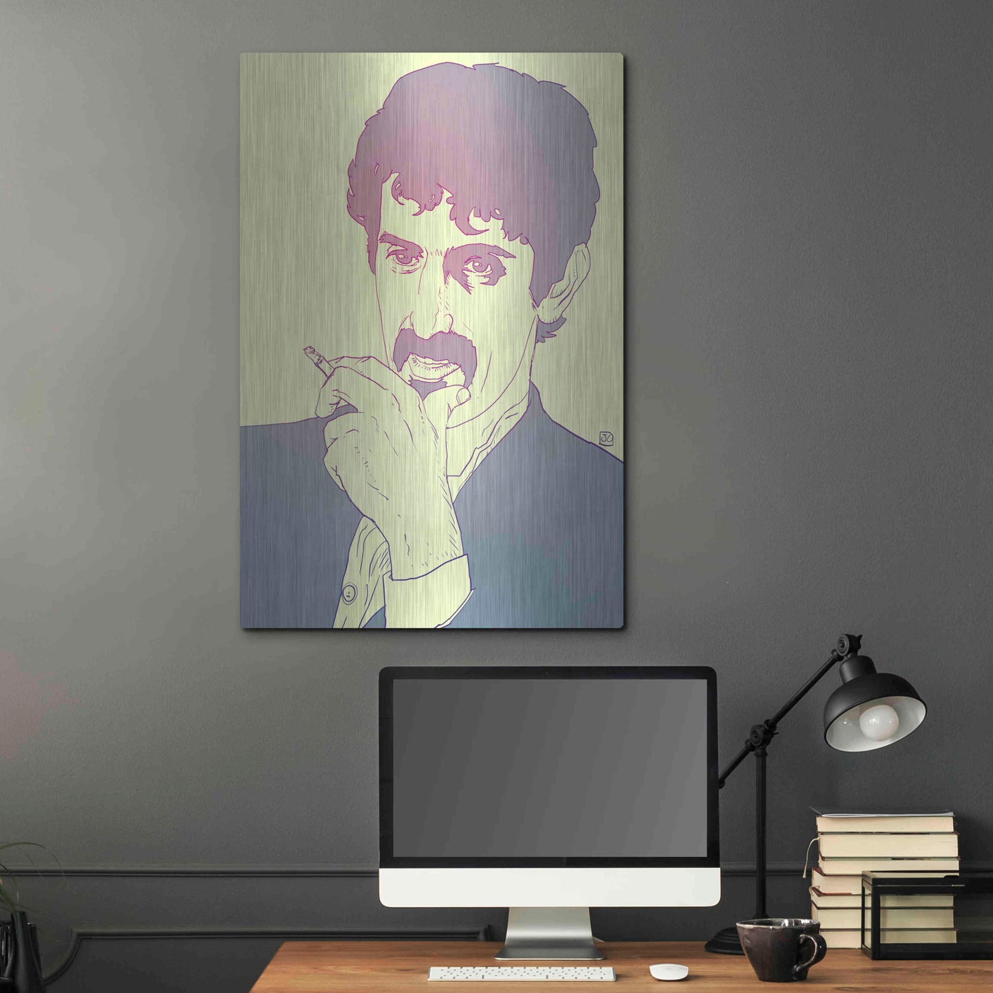 Luxe Metal Art 'Frank Zappa' by Giuseppe Cristiano, Metal Wall Art,24x36