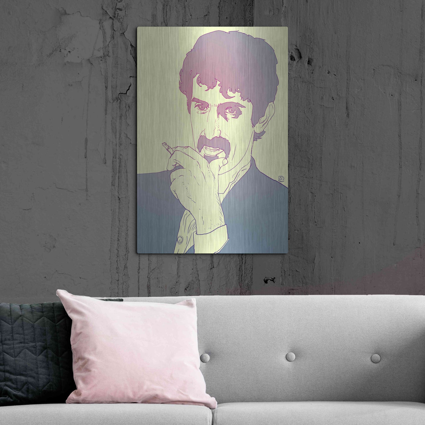 Luxe Metal Art 'Frank Zappa' by Giuseppe Cristiano, Metal Wall Art,24x36