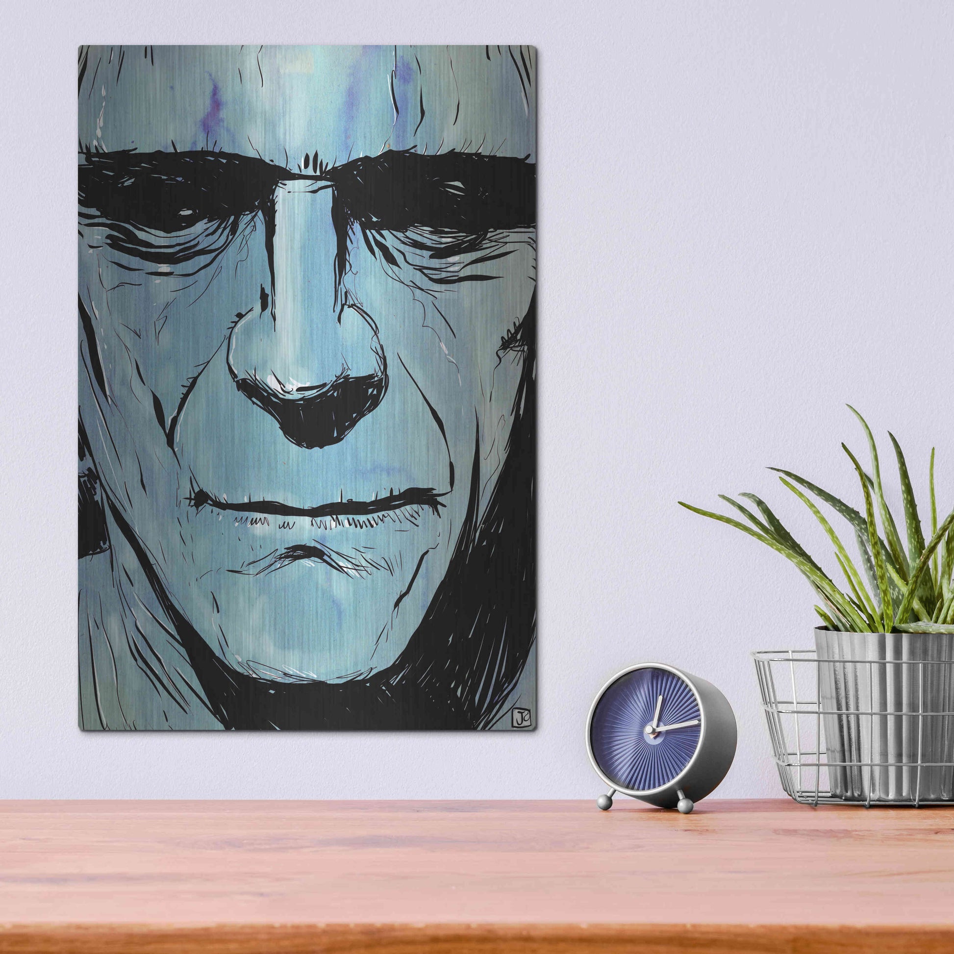 Luxe Metal Art 'Frankenstein' by Giuseppe Cristiano, Metal Wall Art,12x16