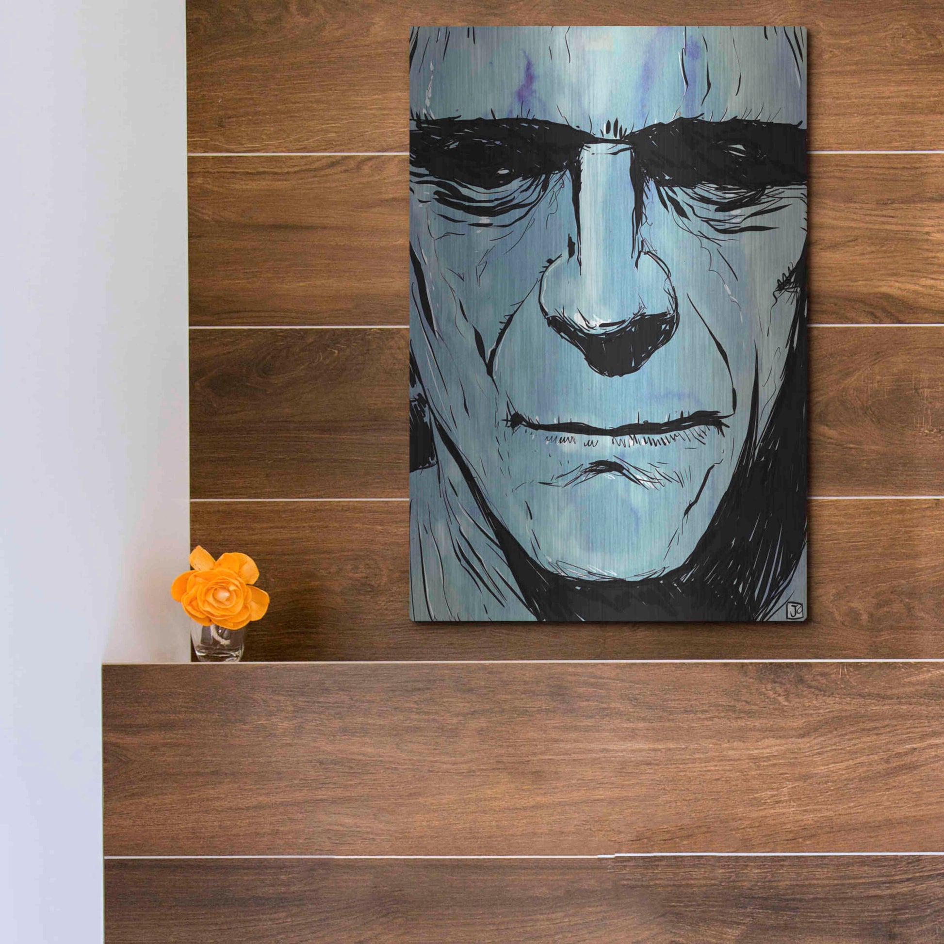 Luxe Metal Art 'Frankenstein' by Giuseppe Cristiano, Metal Wall Art,12x16