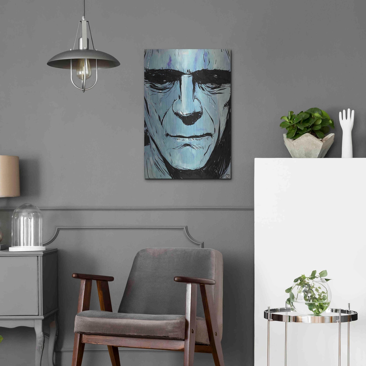 Luxe Metal Art 'Frankenstein' by Giuseppe Cristiano, Metal Wall Art,16x24