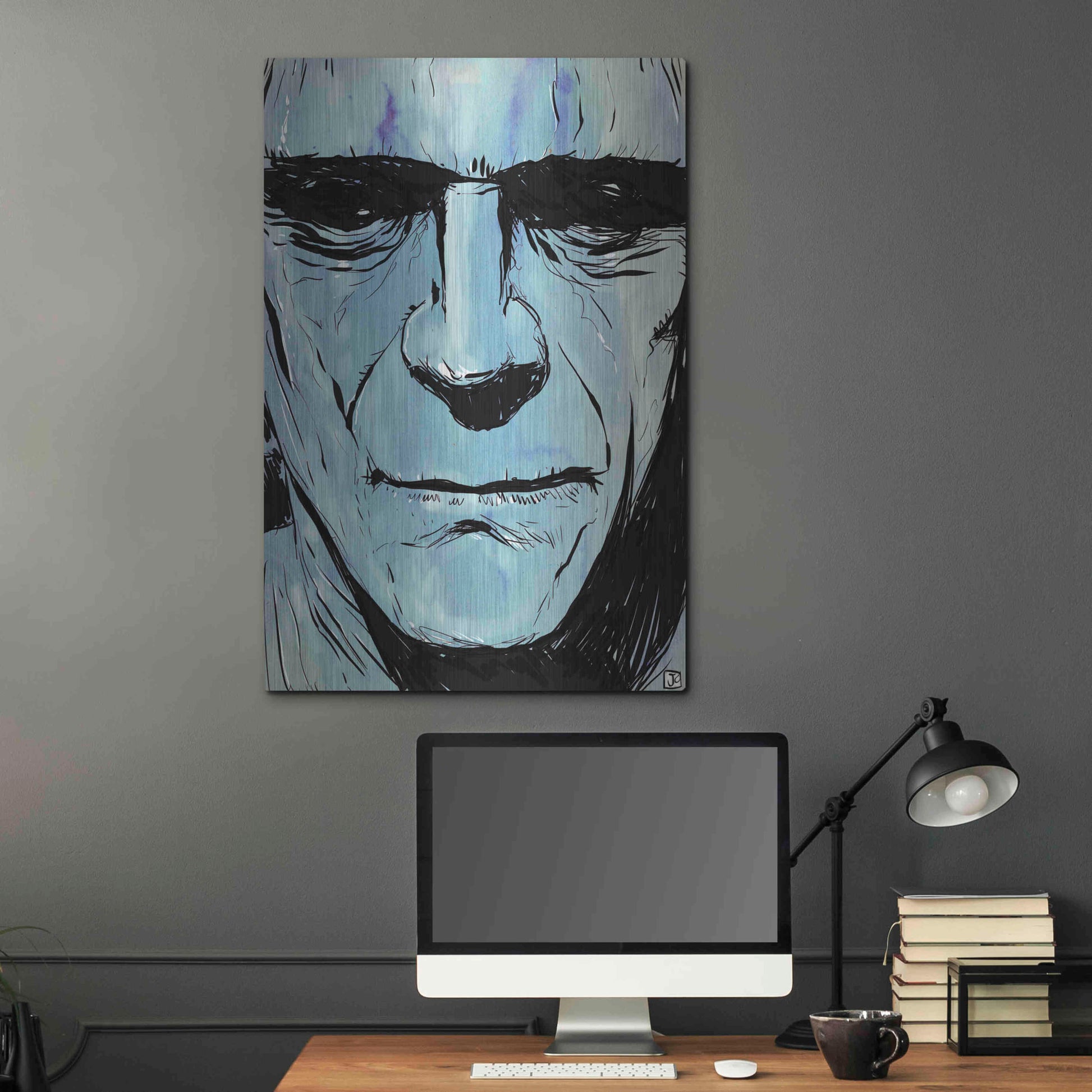 Luxe Metal Art 'Frankenstein' by Giuseppe Cristiano, Metal Wall Art,24x36