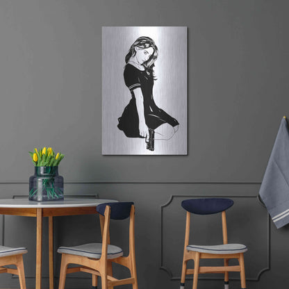 Luxe Metal Art 'Girl With Gun II' by Giuseppe Cristiano, Metal Wall Art,24x36