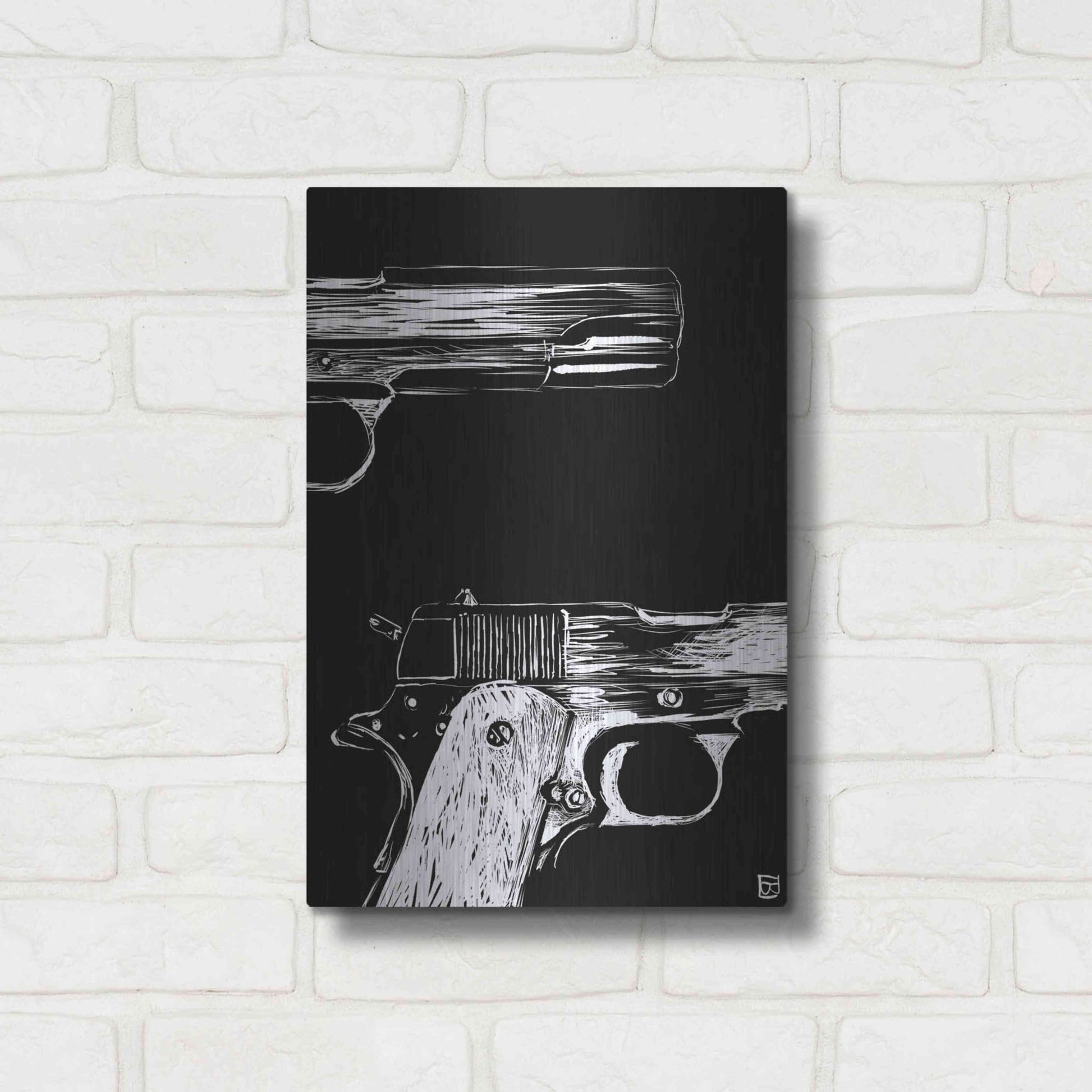 Luxe Metal Art 'Guns' by Giuseppe Cristiano, Metal Wall Art,12x16