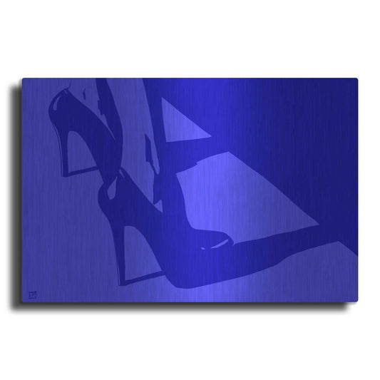 Luxe Metal Art 'Heels in blue' by Giuseppe Cristiano, Metal Wall Art