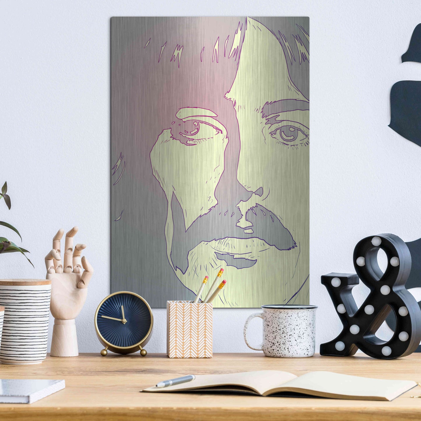 Luxe Metal Art 'George Harrison' by Giuseppe Cristiano, Metal Wall Art,12x16