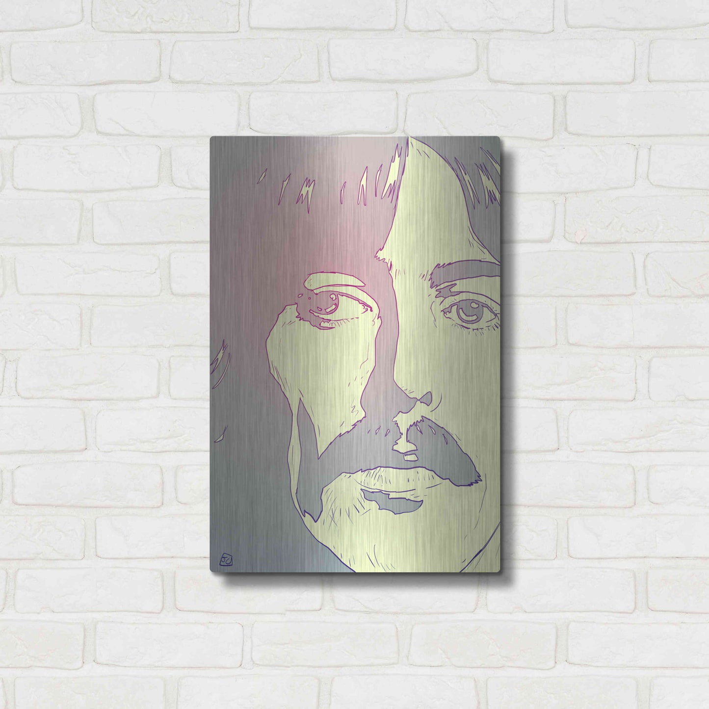 Luxe Metal Art 'George Harrison' by Giuseppe Cristiano, Metal Wall Art,16x24