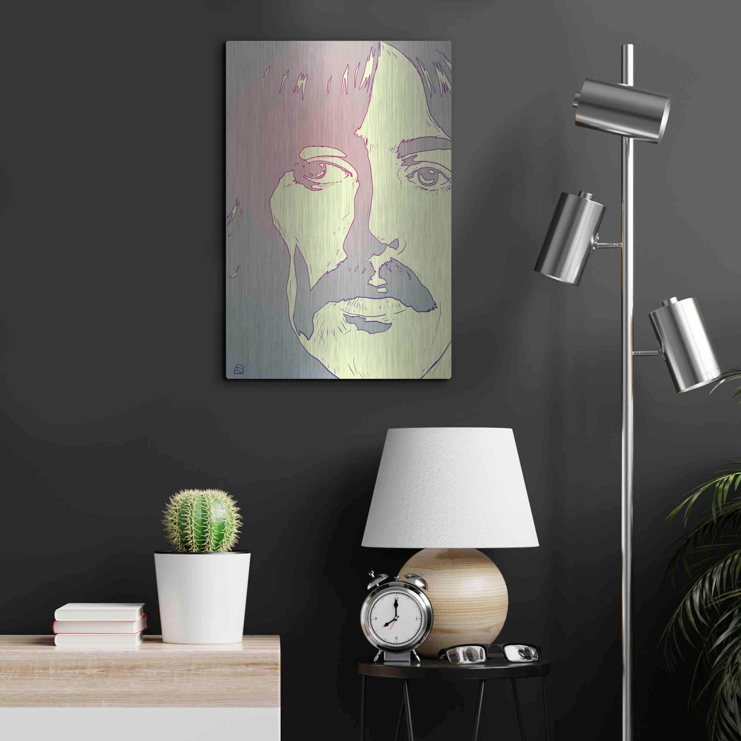 Luxe Metal Art 'George Harrison' by Giuseppe Cristiano, Metal Wall Art,16x24