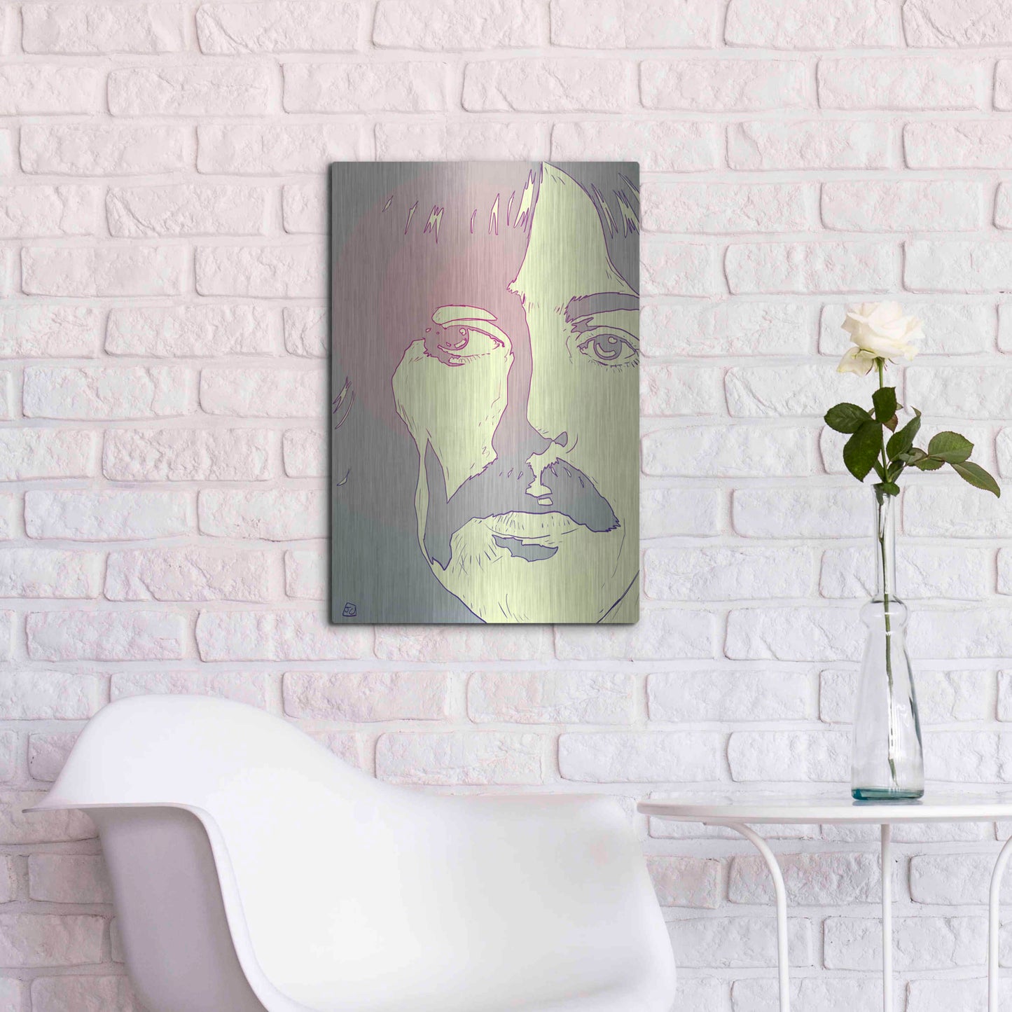 Luxe Metal Art 'George Harrison' by Giuseppe Cristiano, Metal Wall Art,16x24