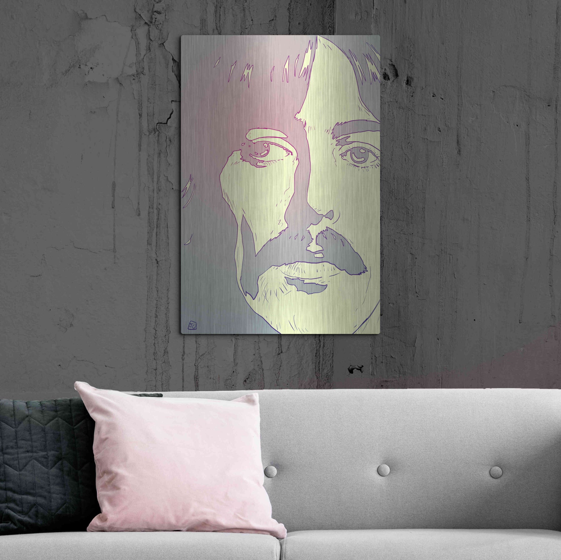 Luxe Metal Art 'George Harrison' by Giuseppe Cristiano, Metal Wall Art,24x36