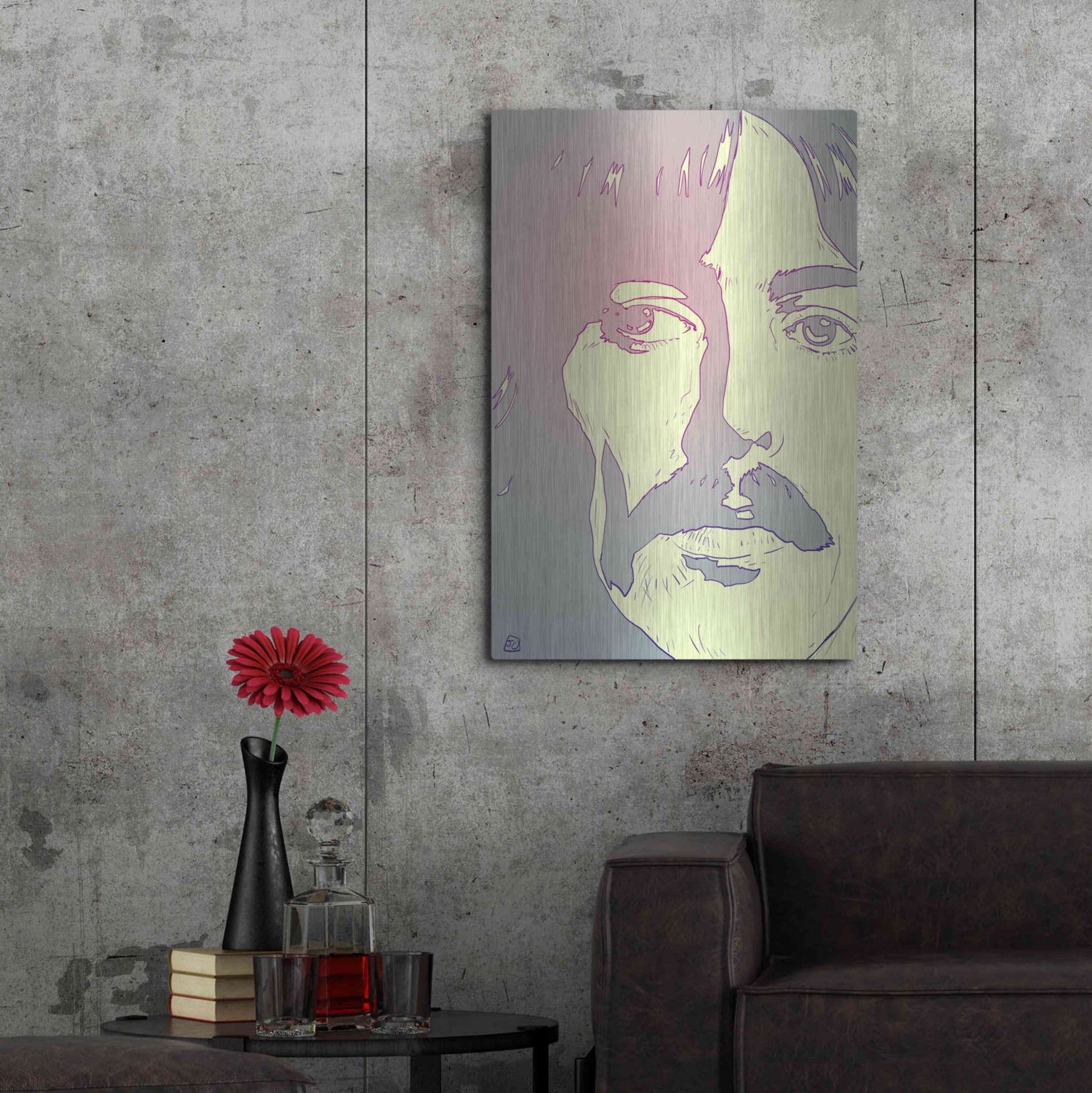 Luxe Metal Art 'George Harrison' by Giuseppe Cristiano, Metal Wall Art,24x36