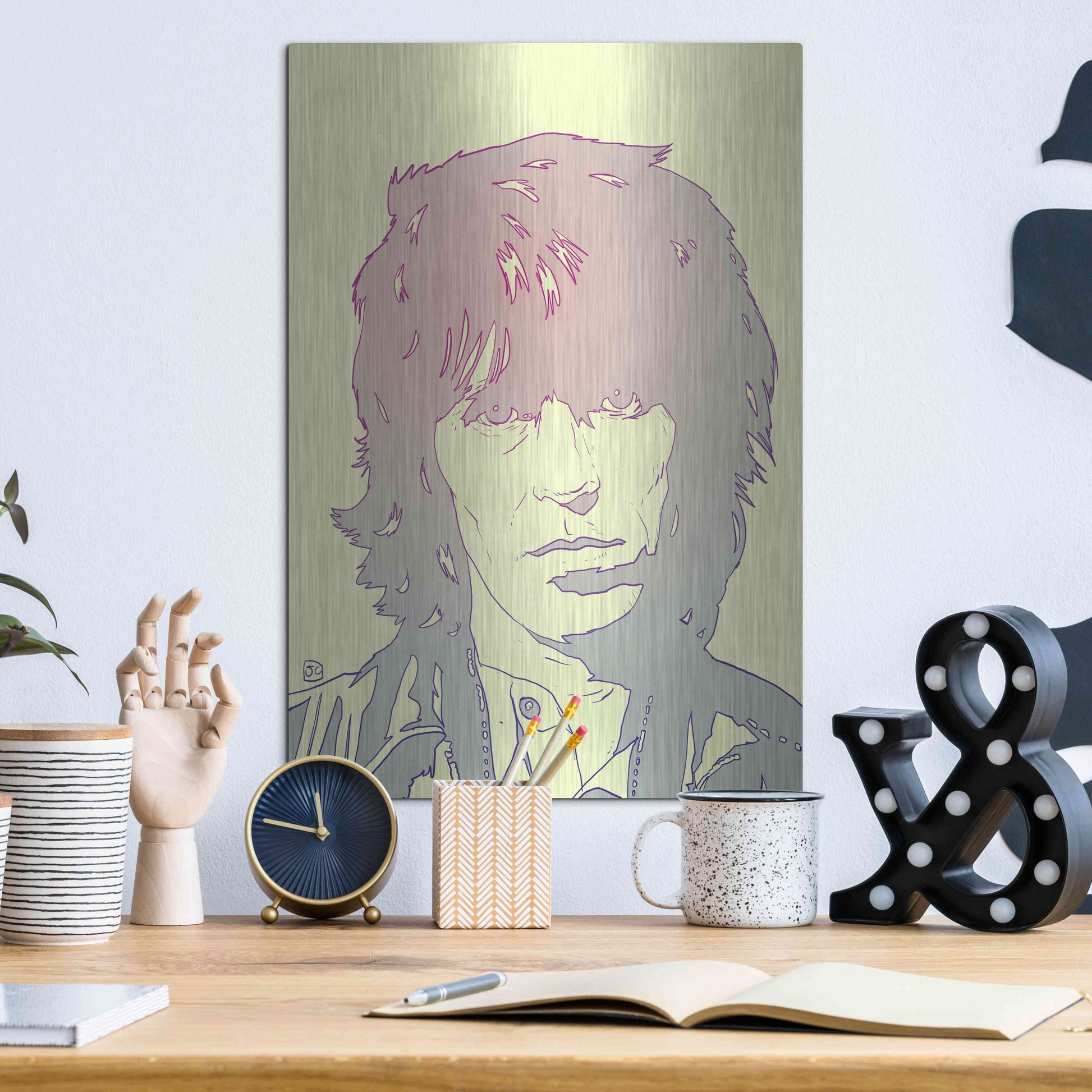 Luxe Metal Art 'Mick Jagger' by Giuseppe Cristiano, Metal Wall Art,12x16