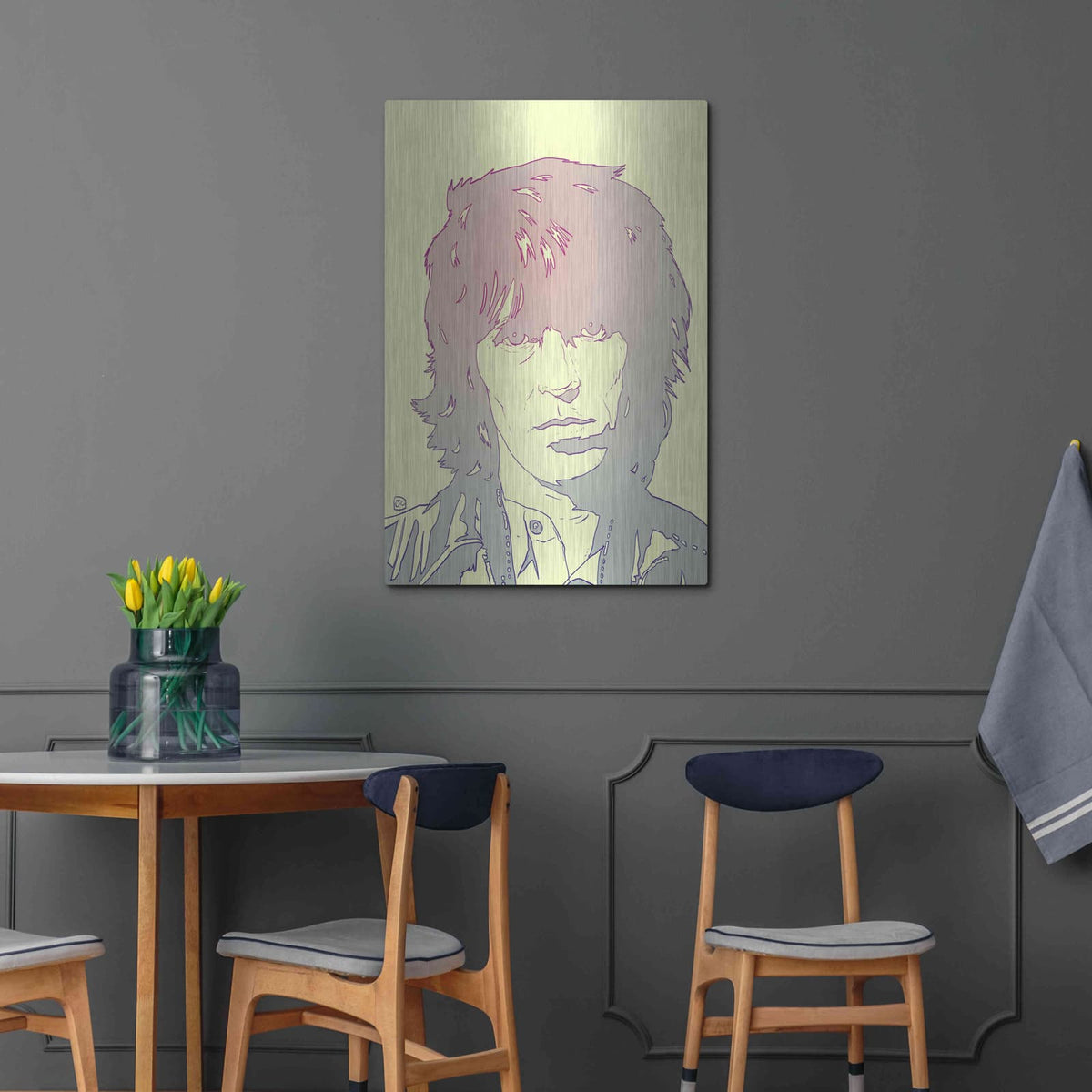 'Mick Jagger' by Giuseppe Cristiano – Metal Wall Art, 24x36 room view