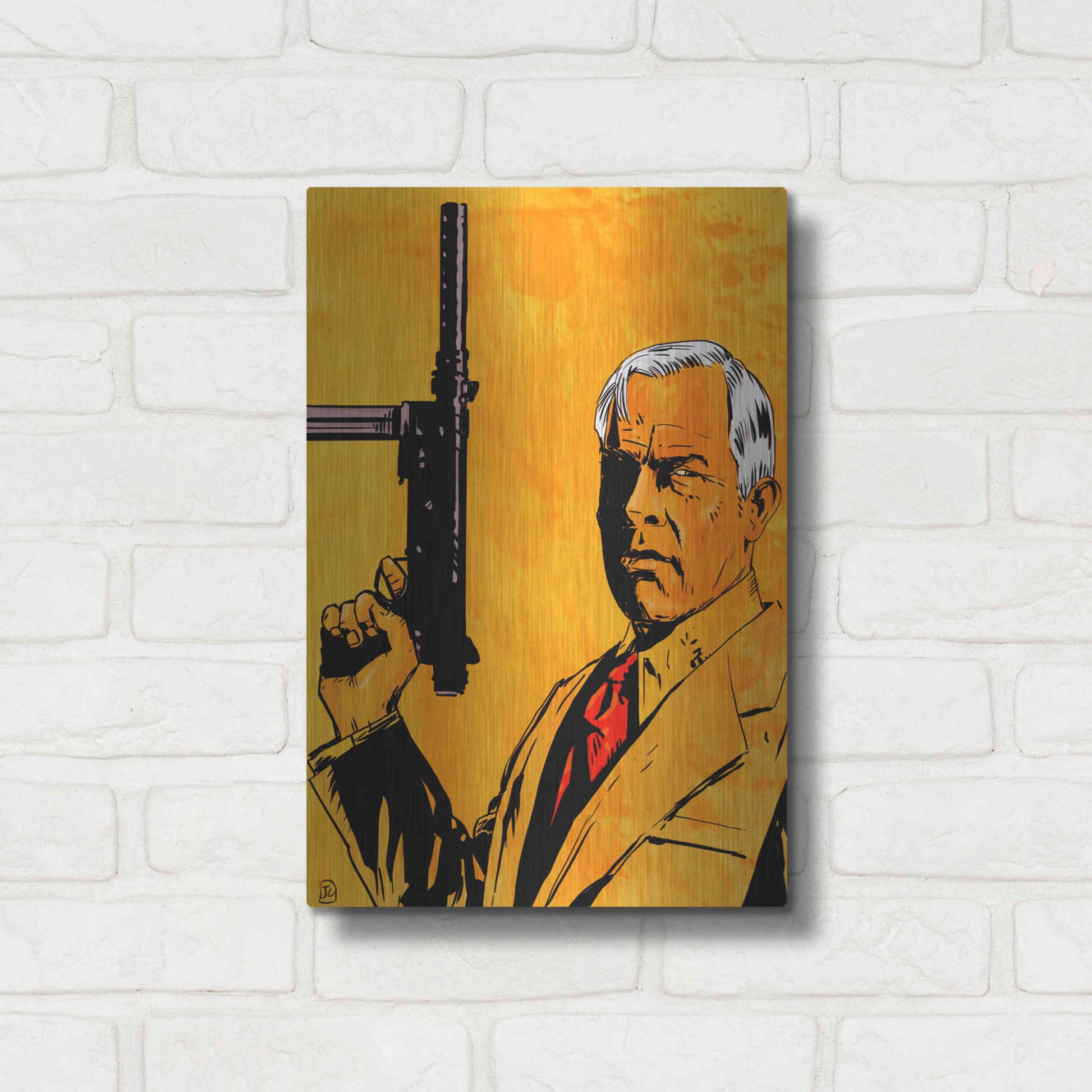 Luxe Metal Art 'Lee Marvin' by Giuseppe Cristiano, Metal Wall Art,12x16