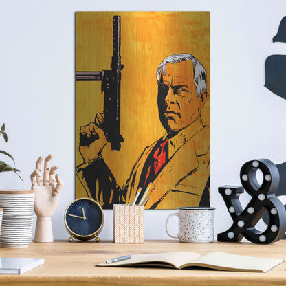 Luxe Metal Art 'Lee Marvin' by Giuseppe Cristiano, Metal Wall Art,12x16