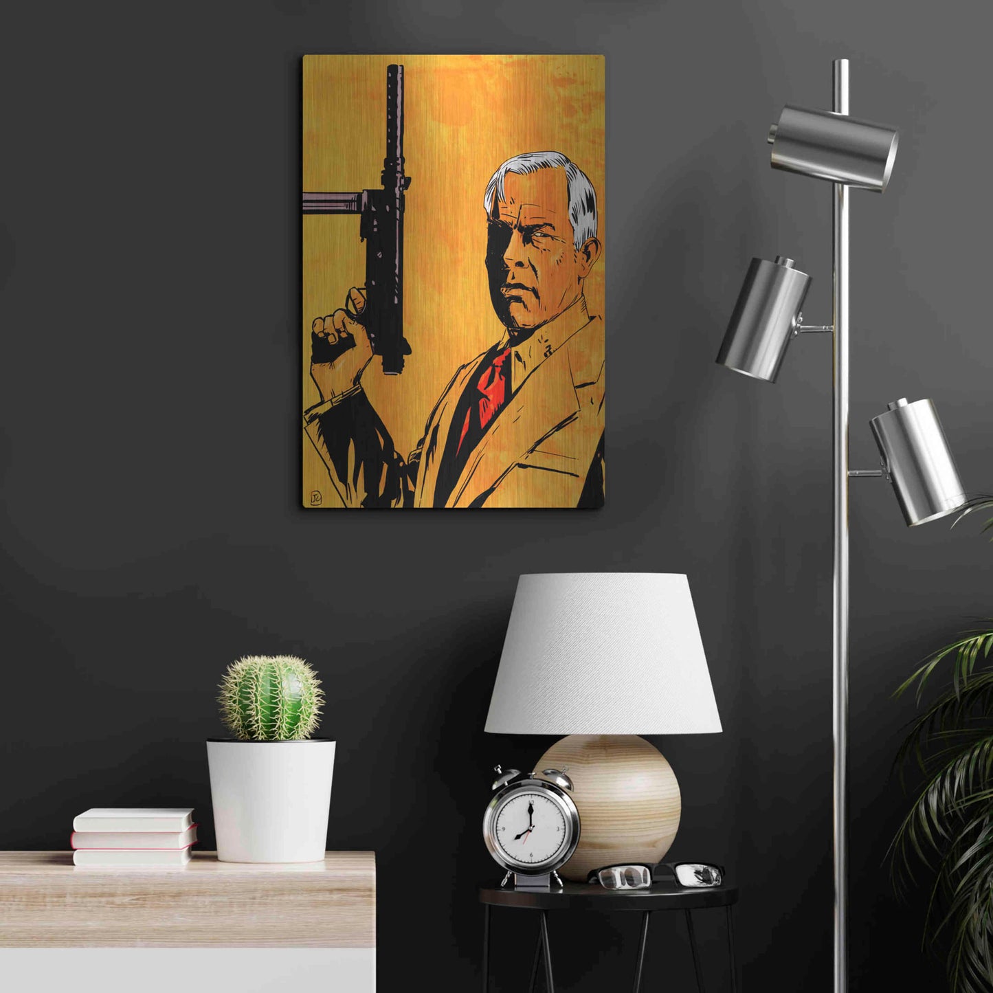 Luxe Metal Art 'Lee Marvin' by Giuseppe Cristiano, Metal Wall Art,16x24