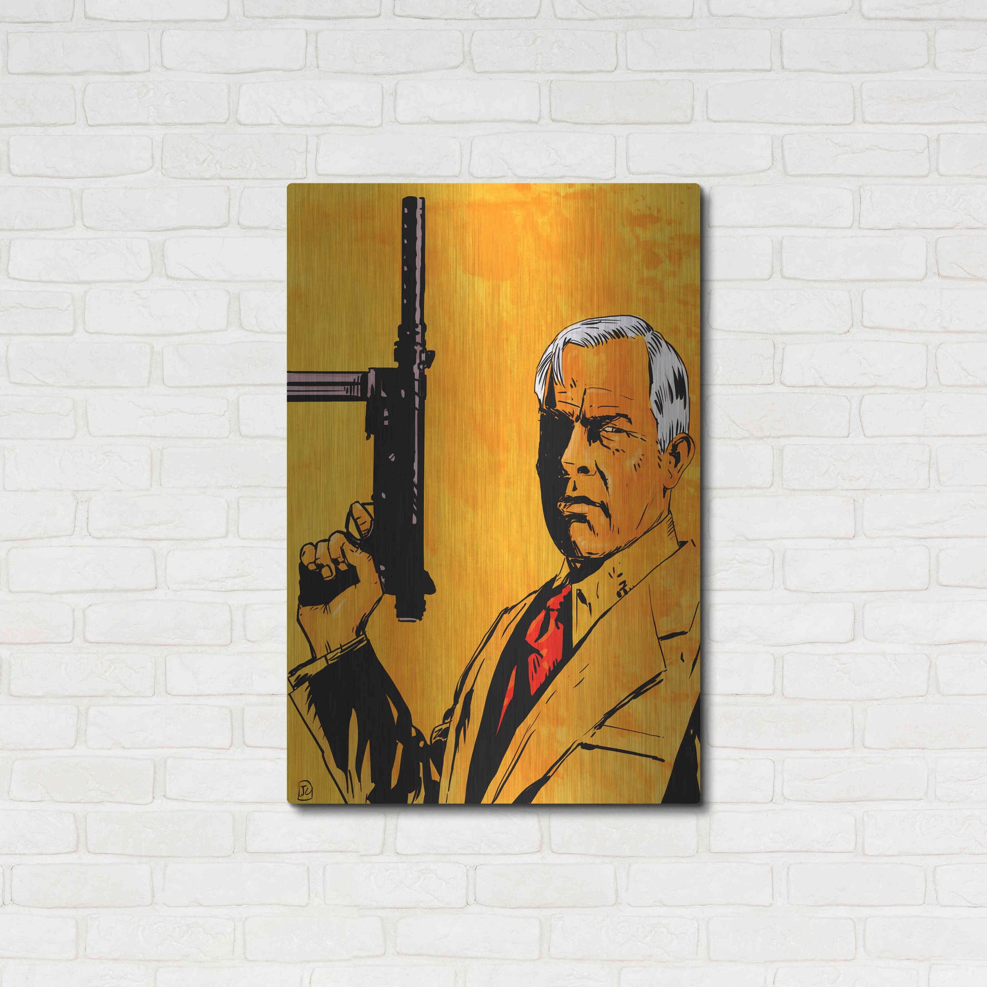 Luxe Metal Art 'Lee Marvin' by Giuseppe Cristiano, Metal Wall Art,24x36