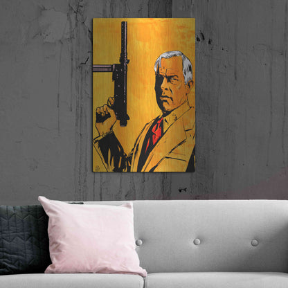 Luxe Metal Art 'Lee Marvin' by Giuseppe Cristiano, Metal Wall Art,24x36