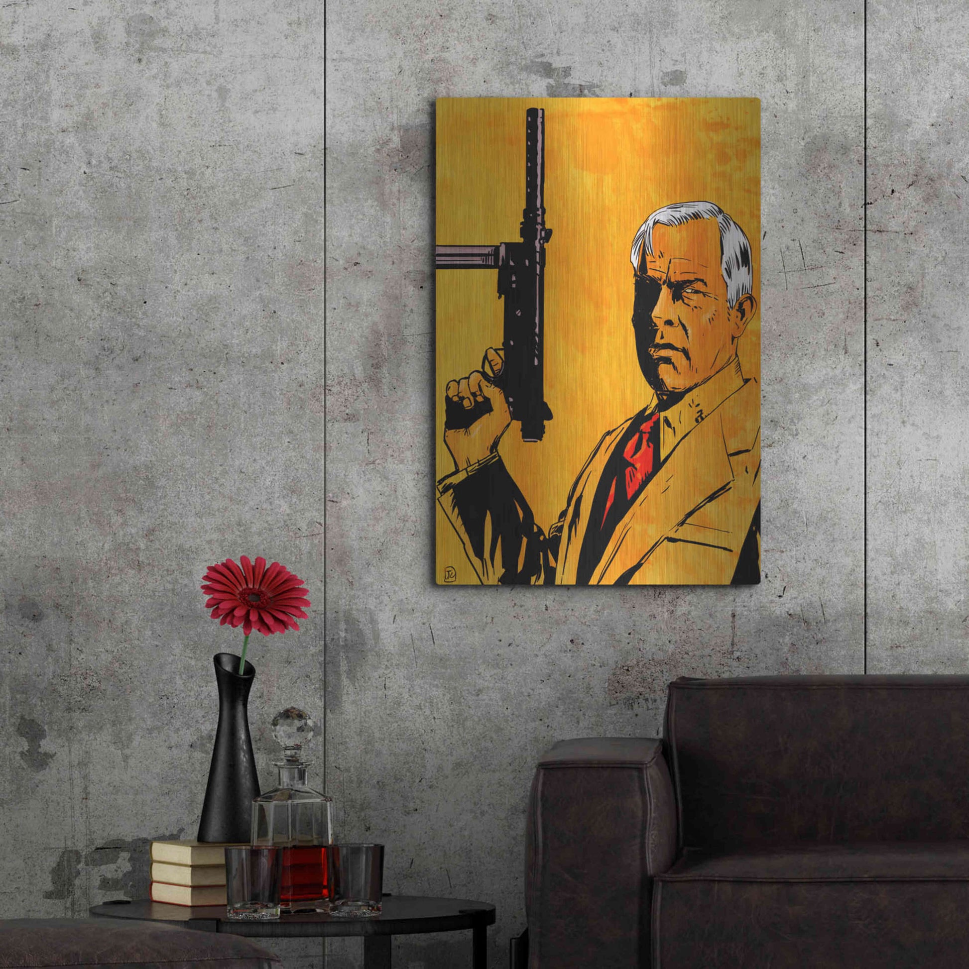 Luxe Metal Art 'Lee Marvin' by Giuseppe Cristiano, Metal Wall Art,24x36