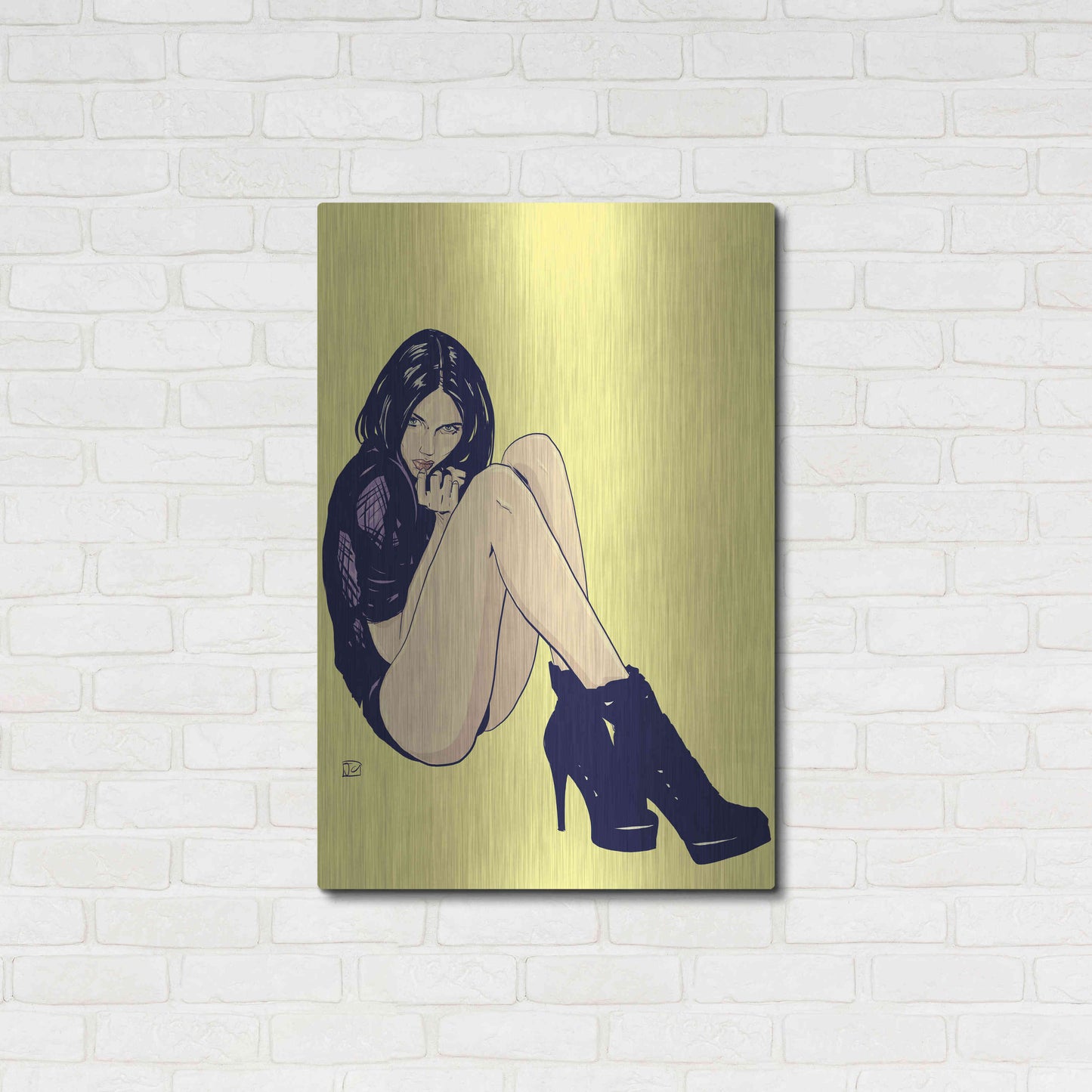 Luxe Metal Art 'Legs and Shoes' by Giuseppe Cristiano, Metal Wall Art,24x36