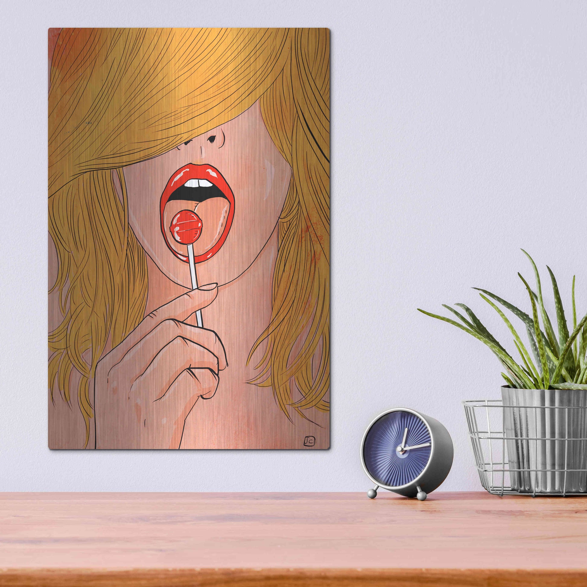 Luxe Metal Art 'Lolipop' by Giuseppe Cristiano, Metal Wall Art,12x16