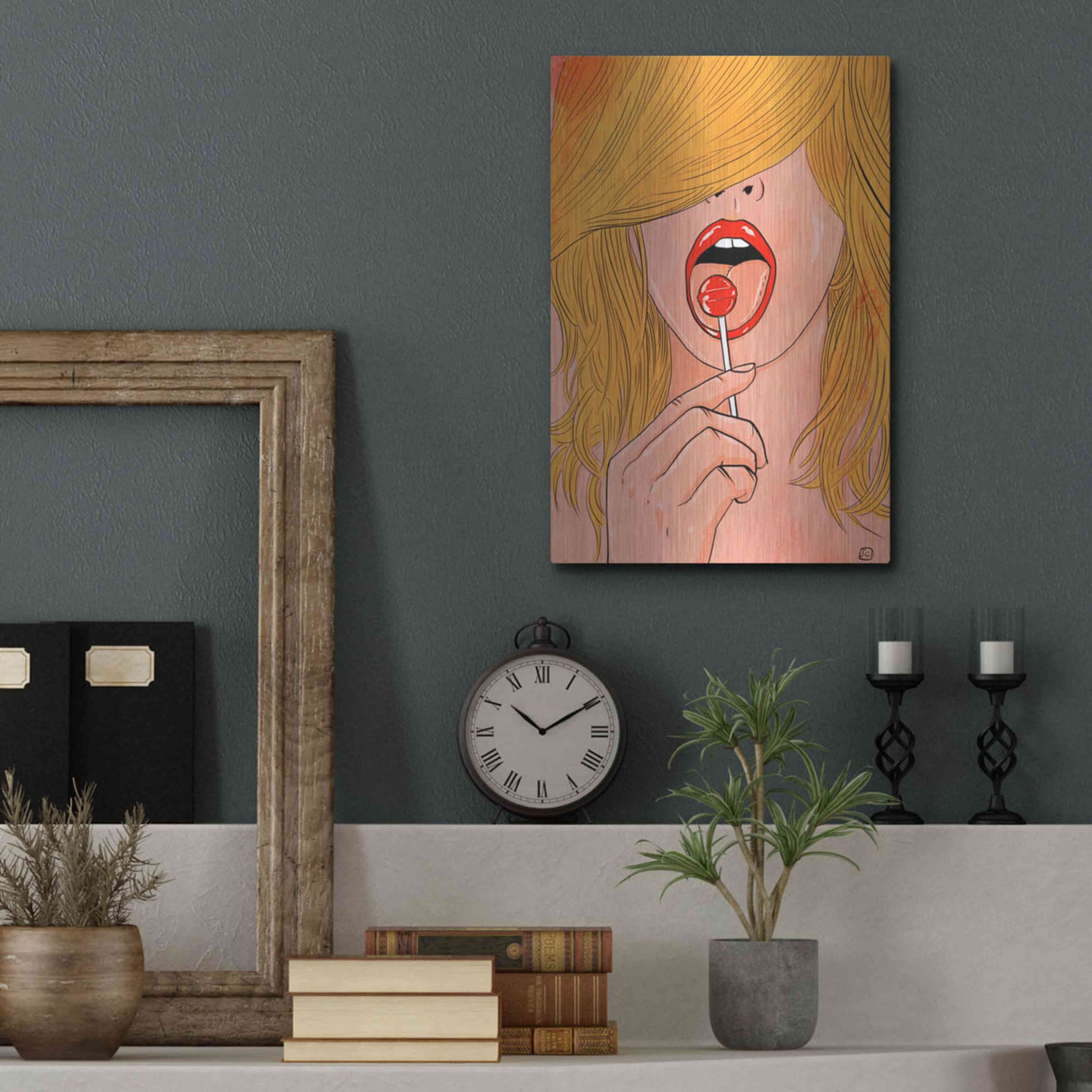 Luxe Metal Art 'Lolipop' by Giuseppe Cristiano, Metal Wall Art,12x16