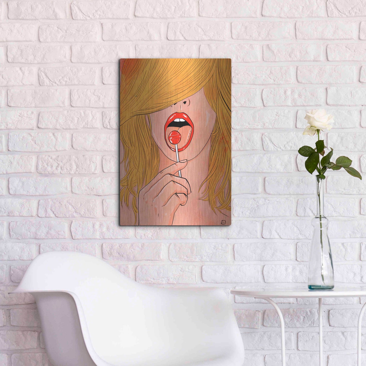 Luxe Metal Art 'Lolipop' by Giuseppe Cristiano, Metal Wall Art,16x24