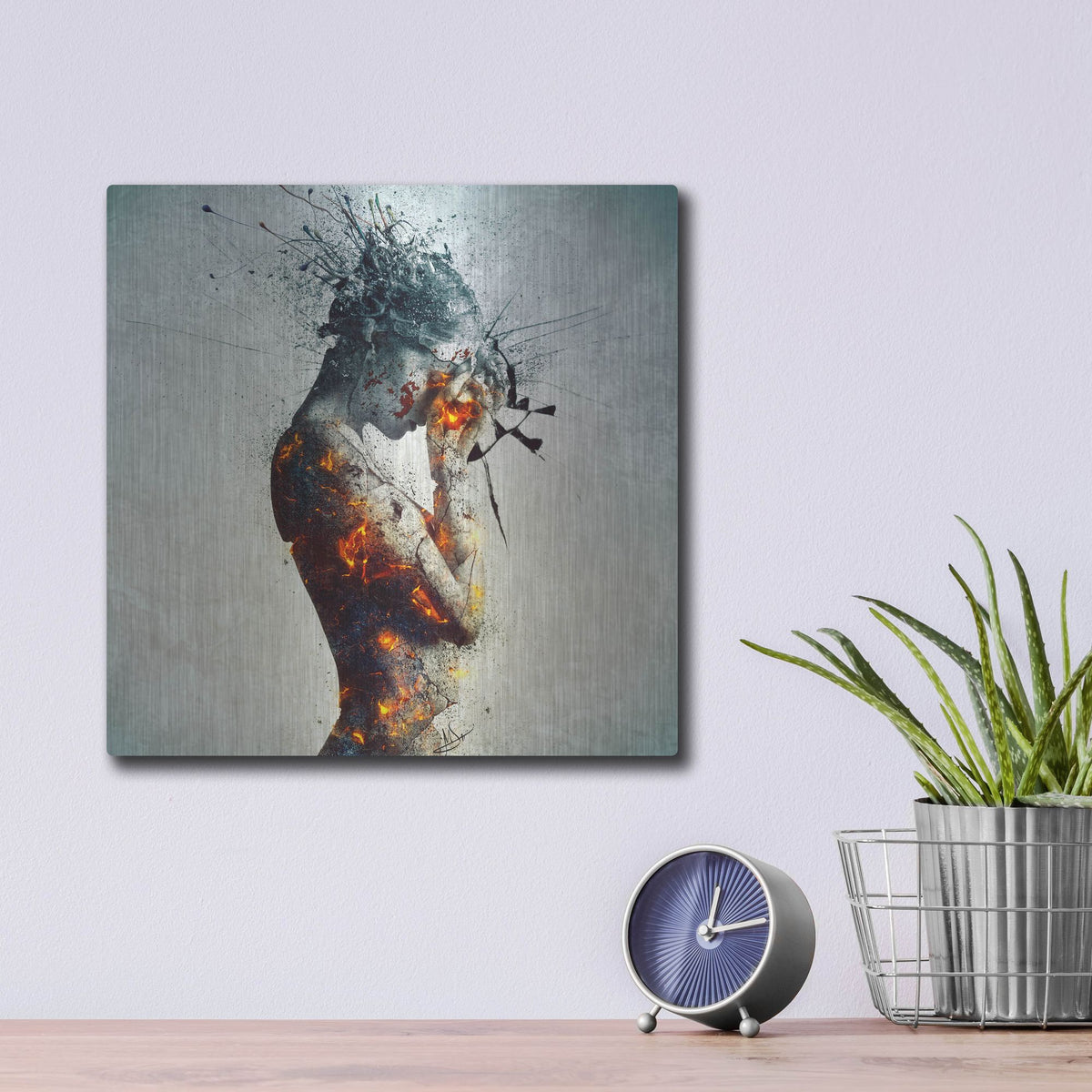 Luxe Metal Art 'Deliberation' by Mario Sanchez Nevado, Metal Wall Art,12x12