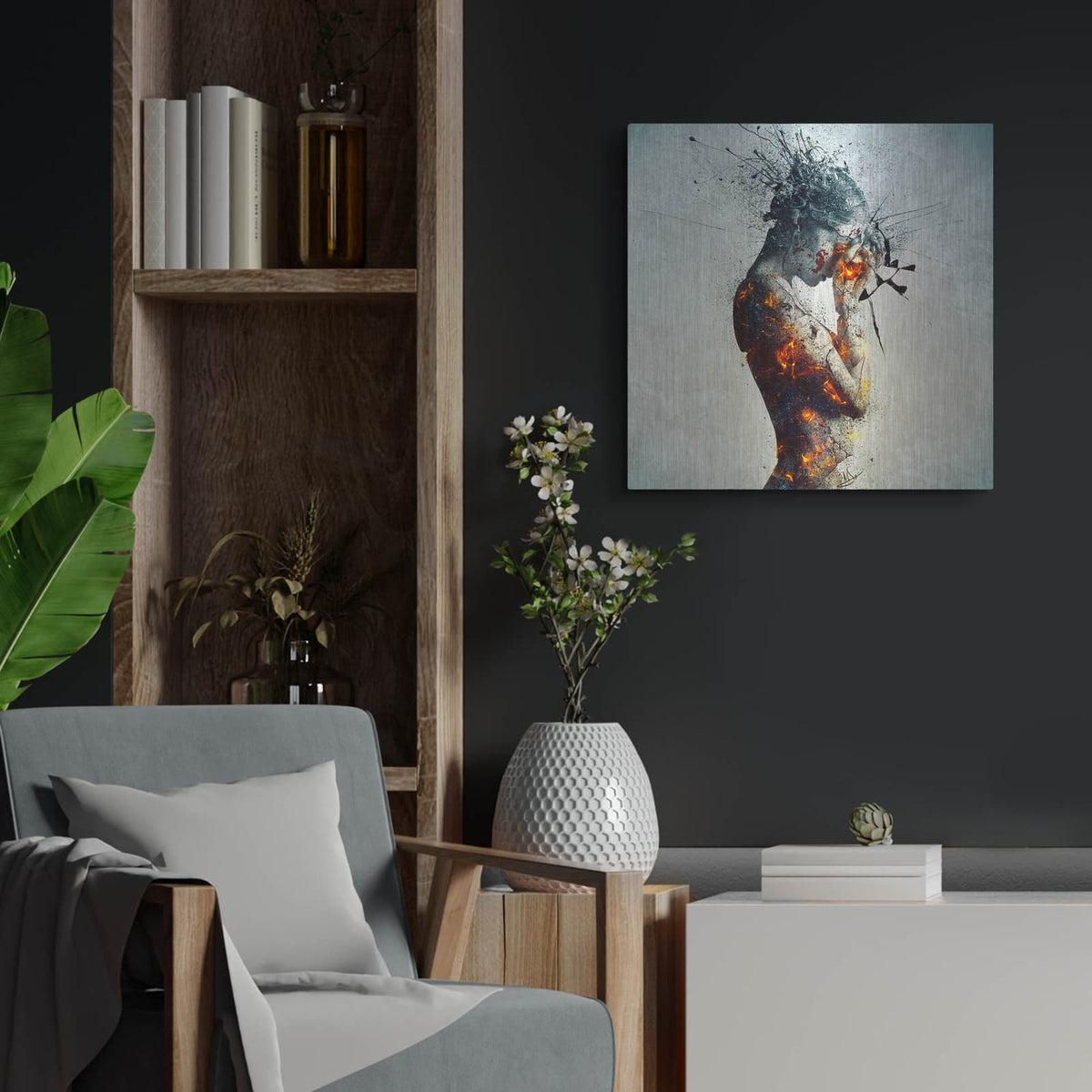 'Deliberation' by Mario Sanchez Nevado – Metal Wall Art, 24x24 room view