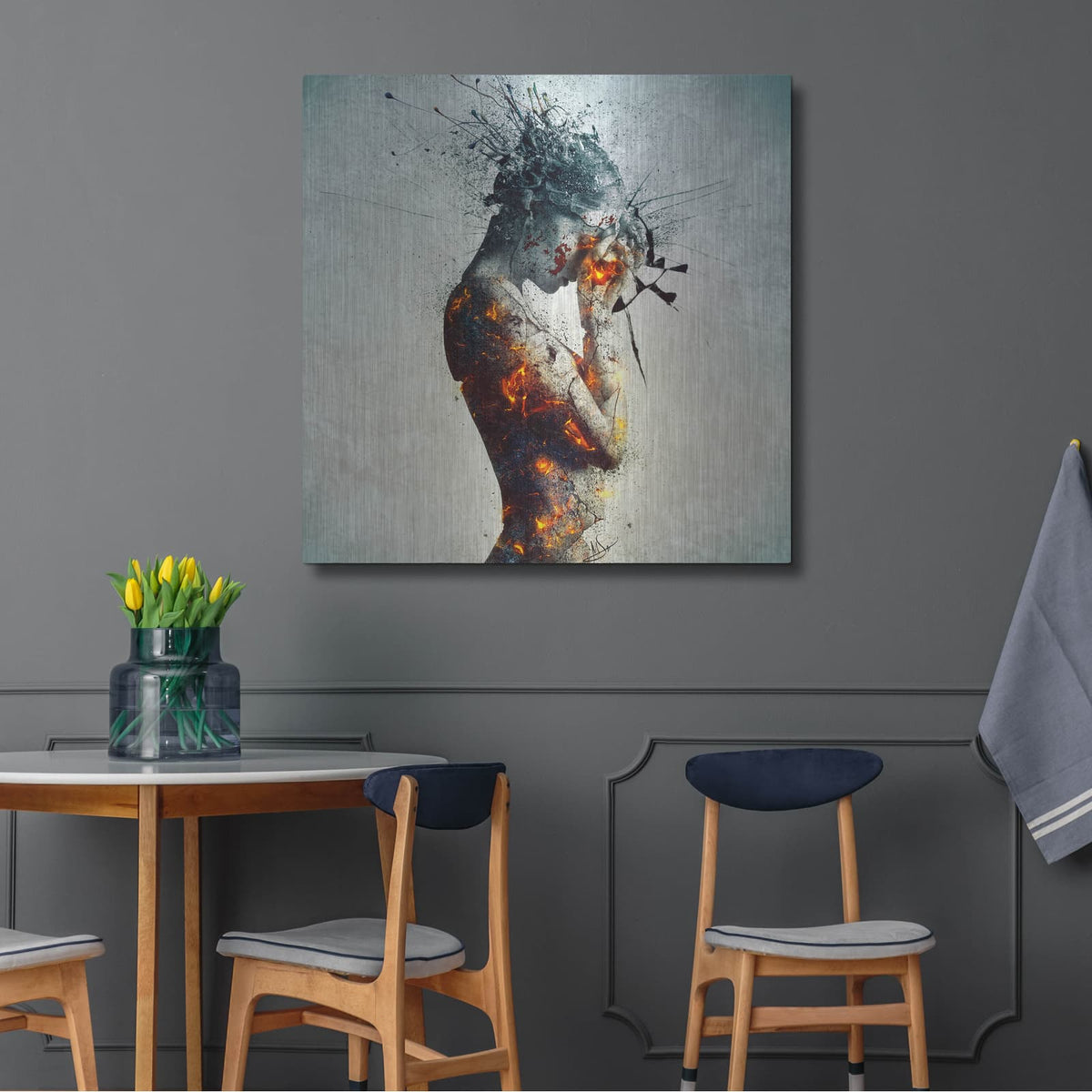 'Deliberation' by Mario Sanchez Nevado – Metal Wall Art, 36x36 room view
