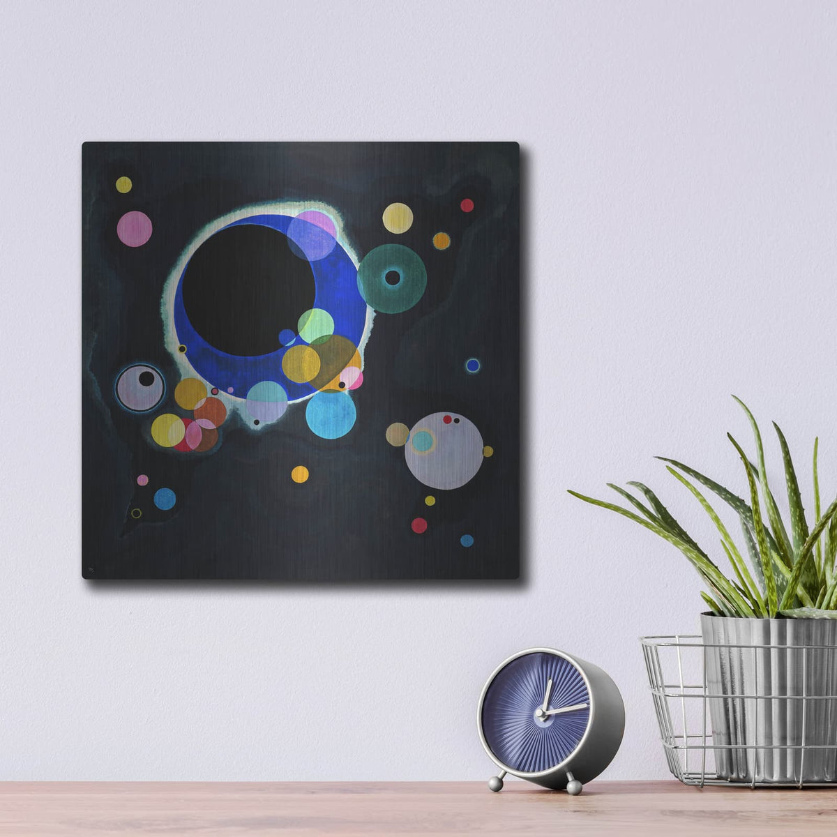 'Several Circles' by Wassily Kandinsky – Metal Wall Art, 12x12 room view