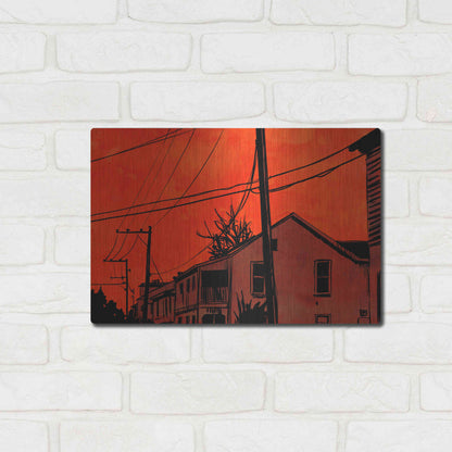 Luxe Metal Art 'Red Sky 01' by Giuseppe Cristiano, Metal Wall Art,16x12