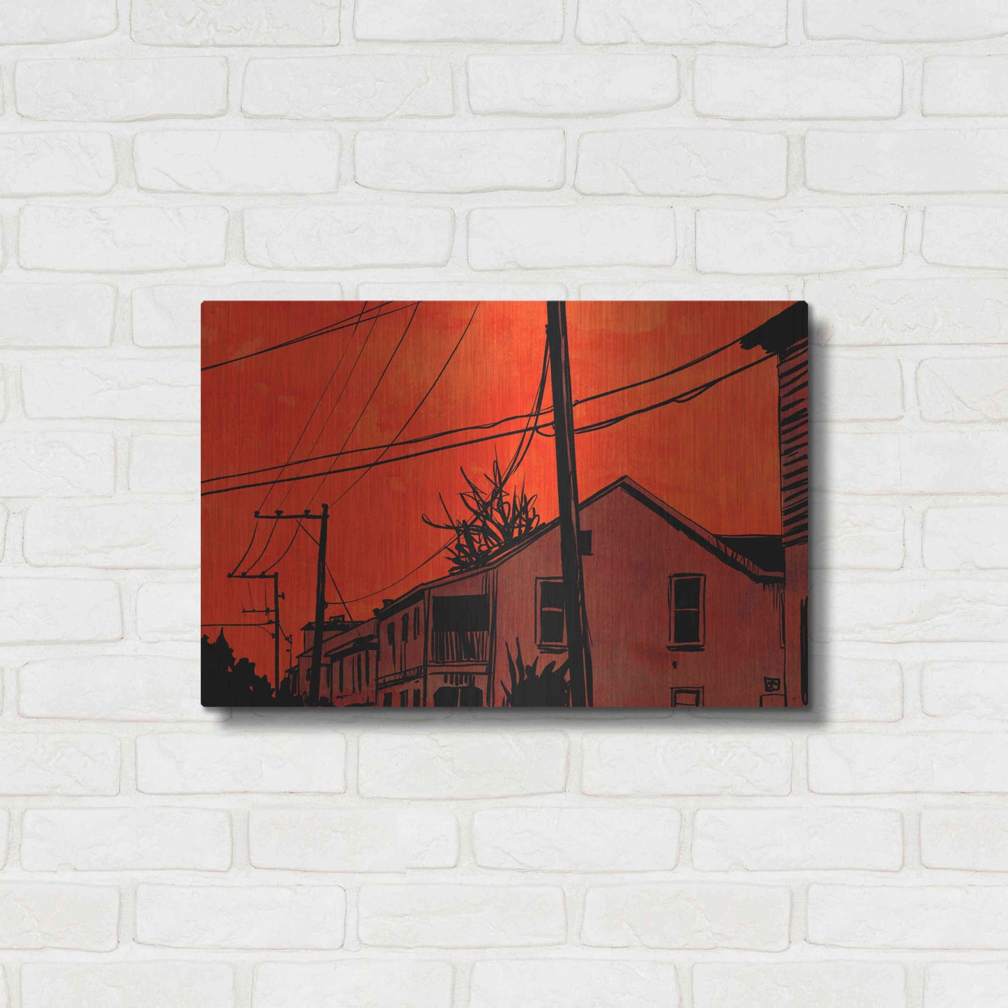 Luxe Metal Art 'Red Sky 01' by Giuseppe Cristiano, Metal Wall Art,24x16